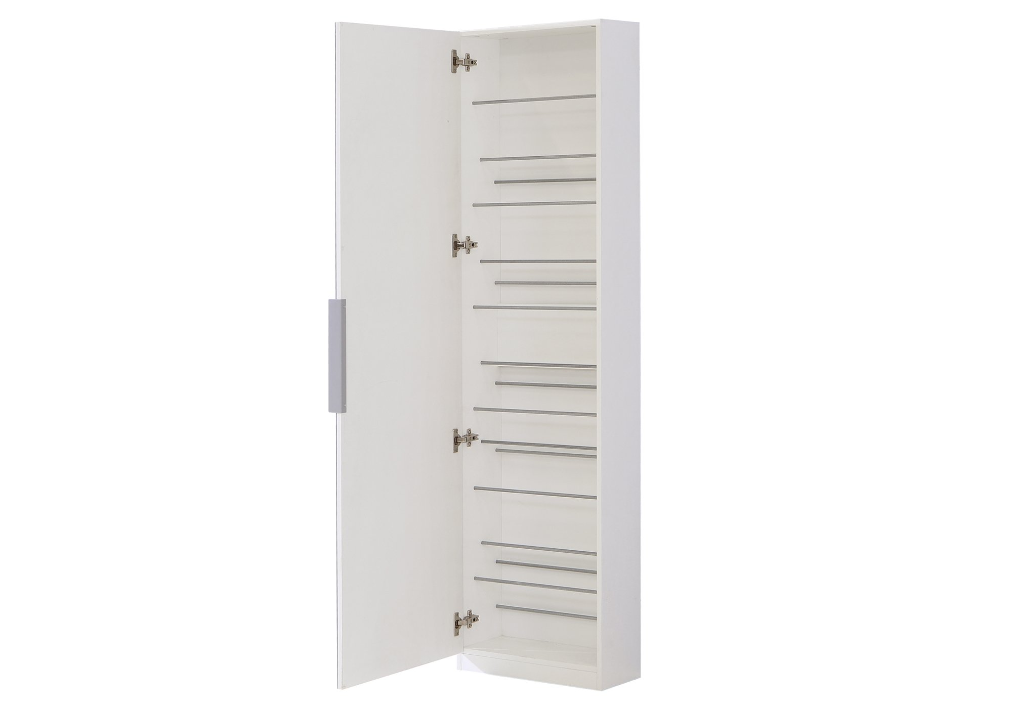 Schuhschrank weiß 180 cm - mit Spiegeltür - CALMA