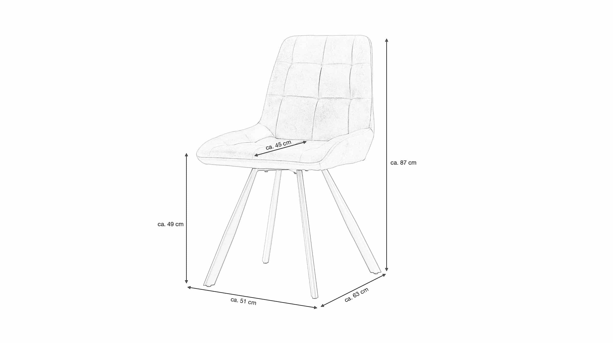Polsterstuhl Schalenstuhl Microfaser anthrazit - ELLI
