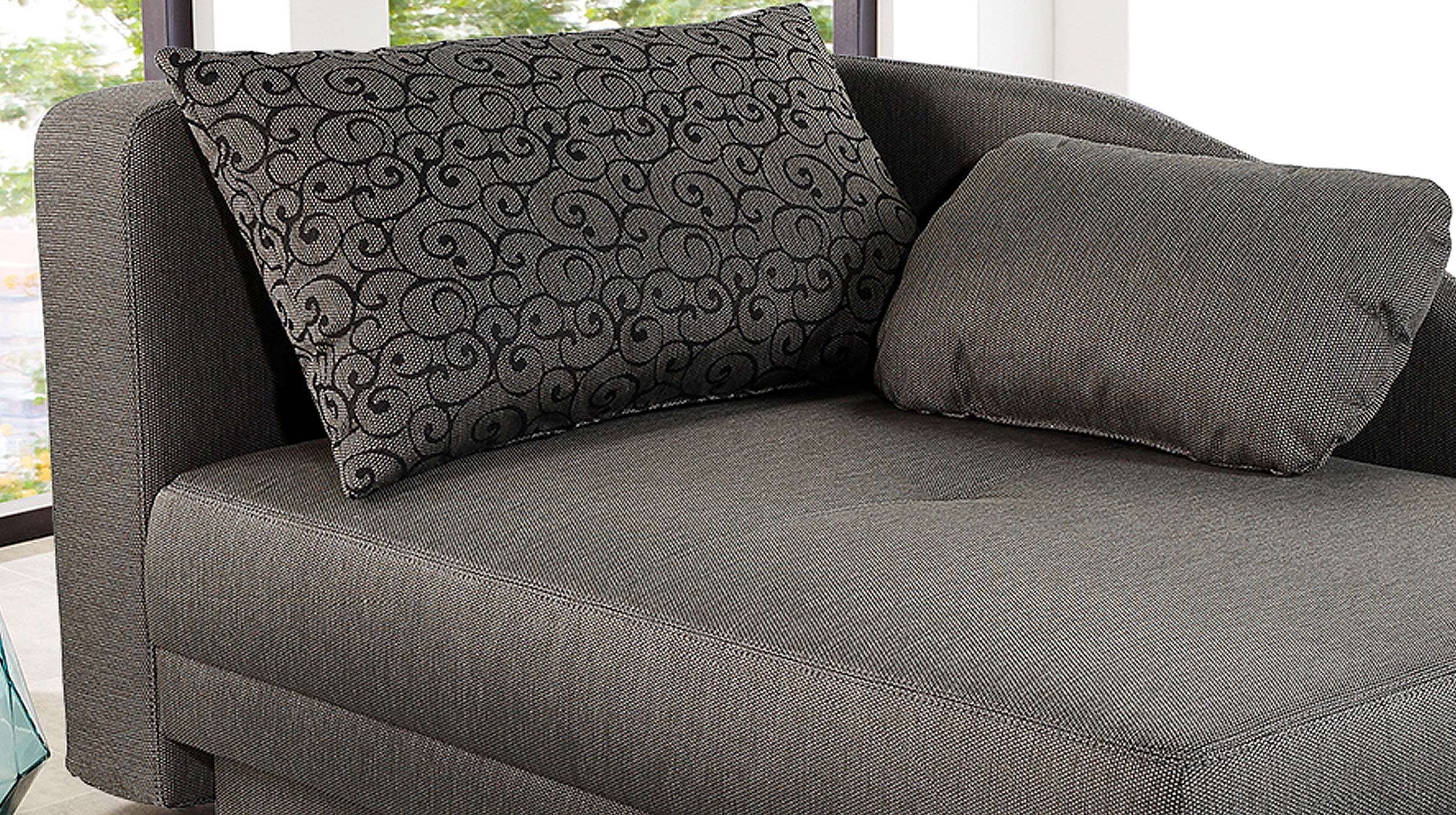 Einzelsofa 157 cm Recamiere braun Schlaffunktion - REUBEN