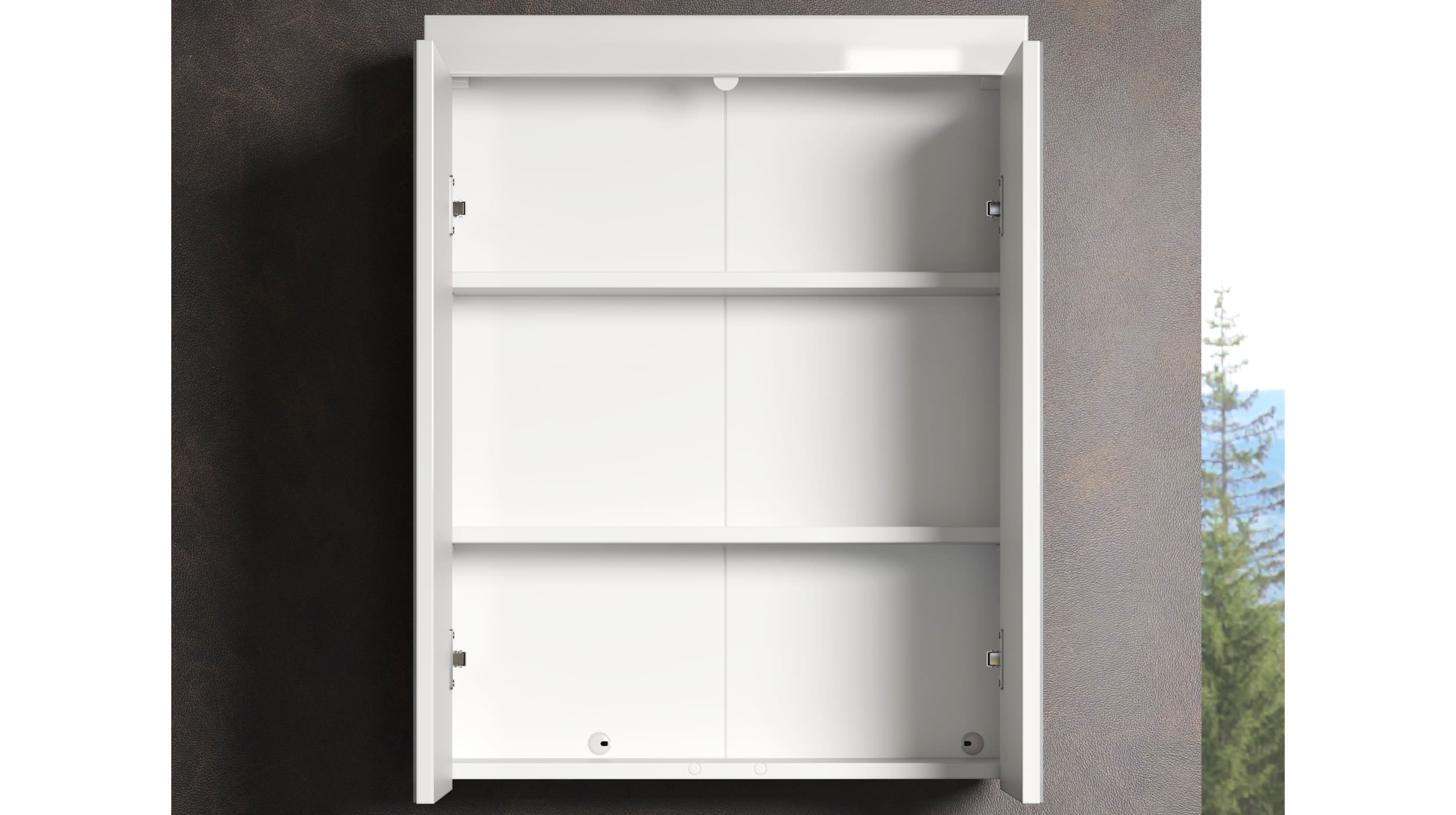 Spiegelschrank weiß hochglanz 60 cm - AMANDA