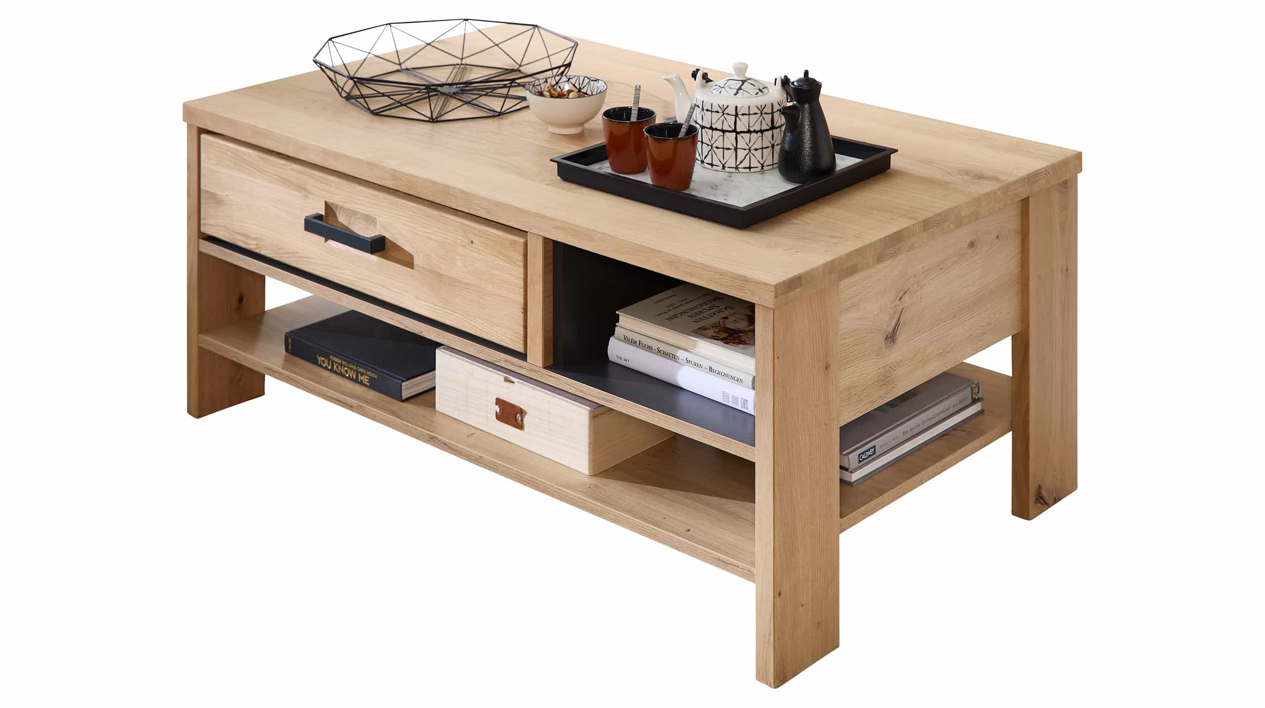 Couchtisch mit Schubladen Wildeiche 110 x 65 cm - CATANIA Couchtisch mit Schubladen Wildeiche 110 x 65 cm - CATANIA