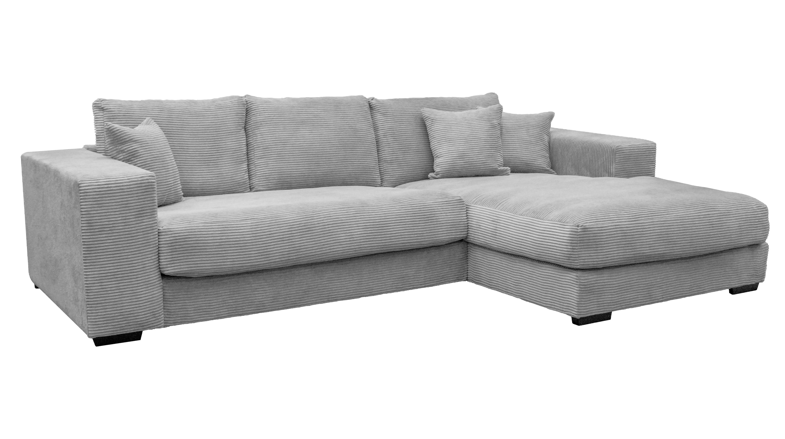 Ecksofa Cord grau 286 x 184 cm - EDEN Ecksofa Cord grau 286 x 184 cm - EDEN