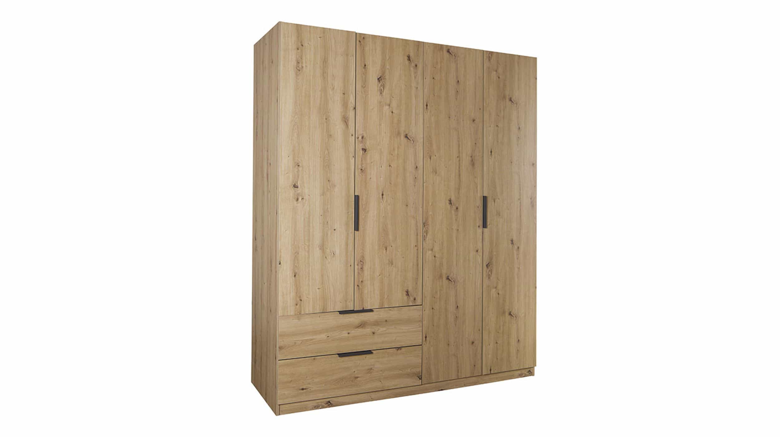 Kleiderschrank mit Schubladen 4-türig Eiche 162 cm - ESPRESSO Kleiderschrank mit Schubladen 4-türig Eiche 162 cm - ESPRESSO