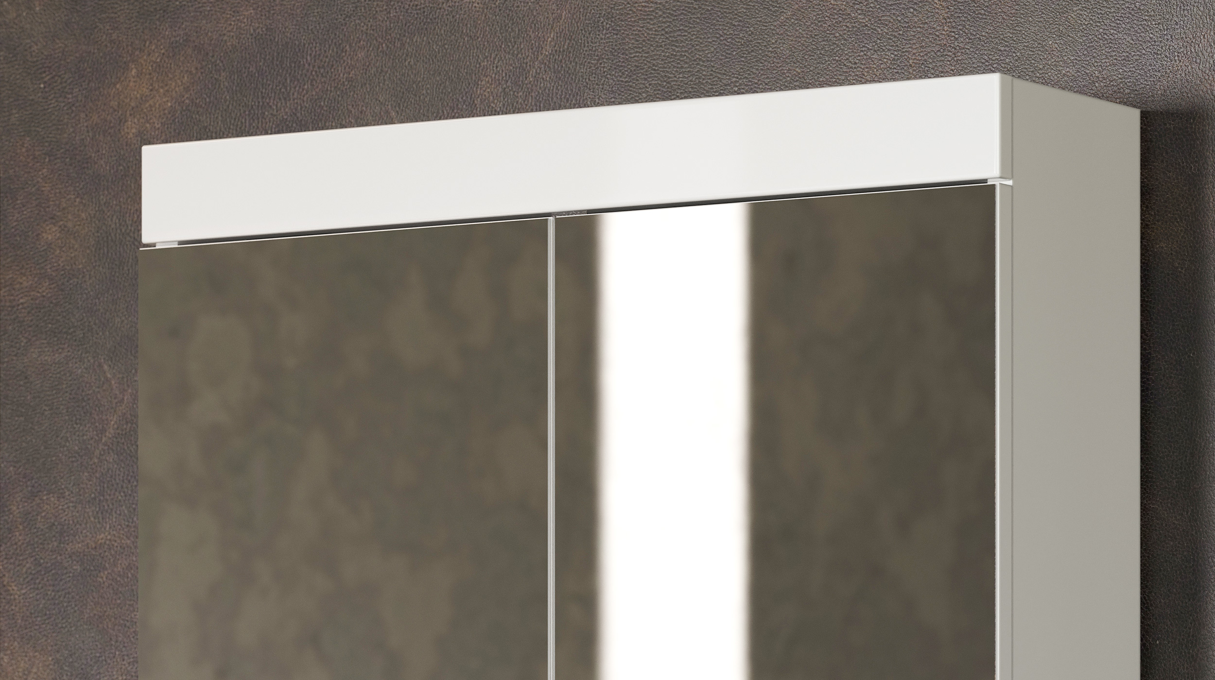 Spiegelschrank weiß hochglanz 60 cm - AMANDA