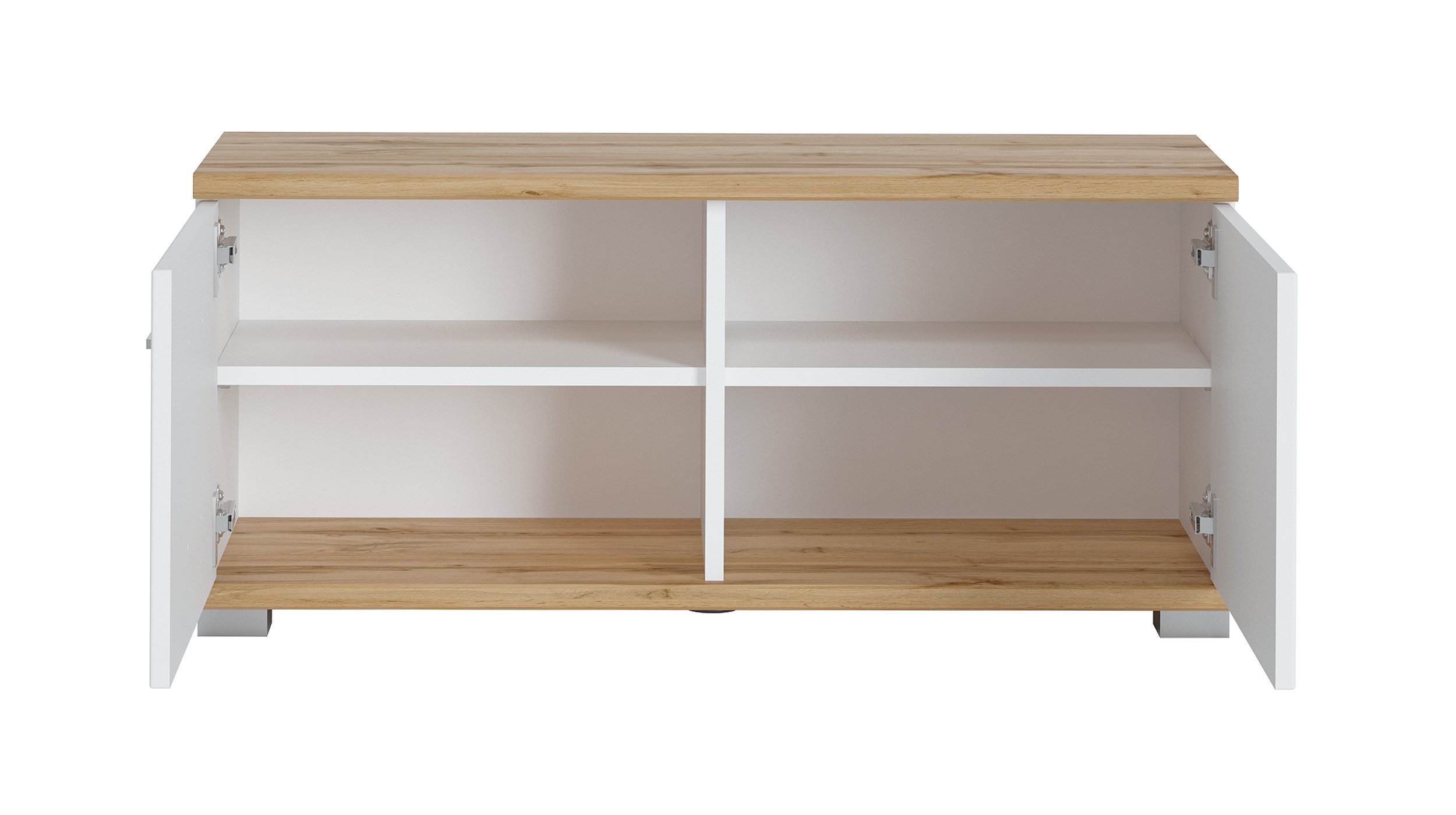 Garderobenbank alpinweiß  - Wotan Eiche 90 cm - HOLA