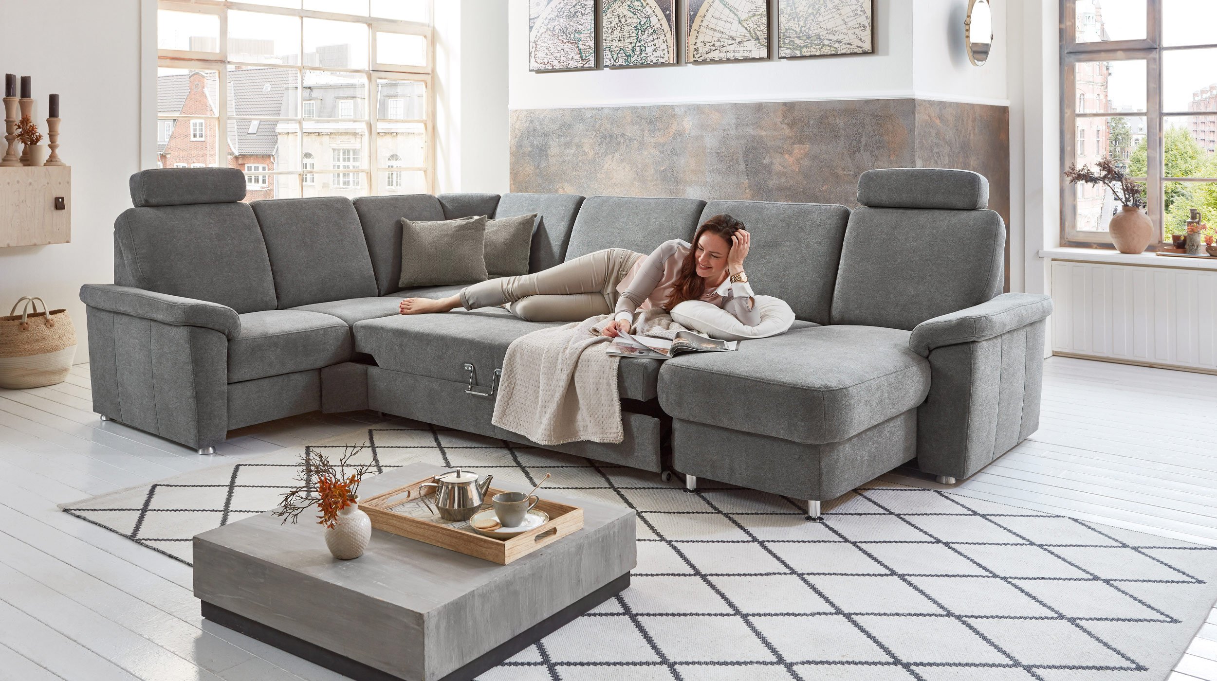 Couchliebe® Wohnlandschaft planbar - charly grey - Premium Version - TRIEST