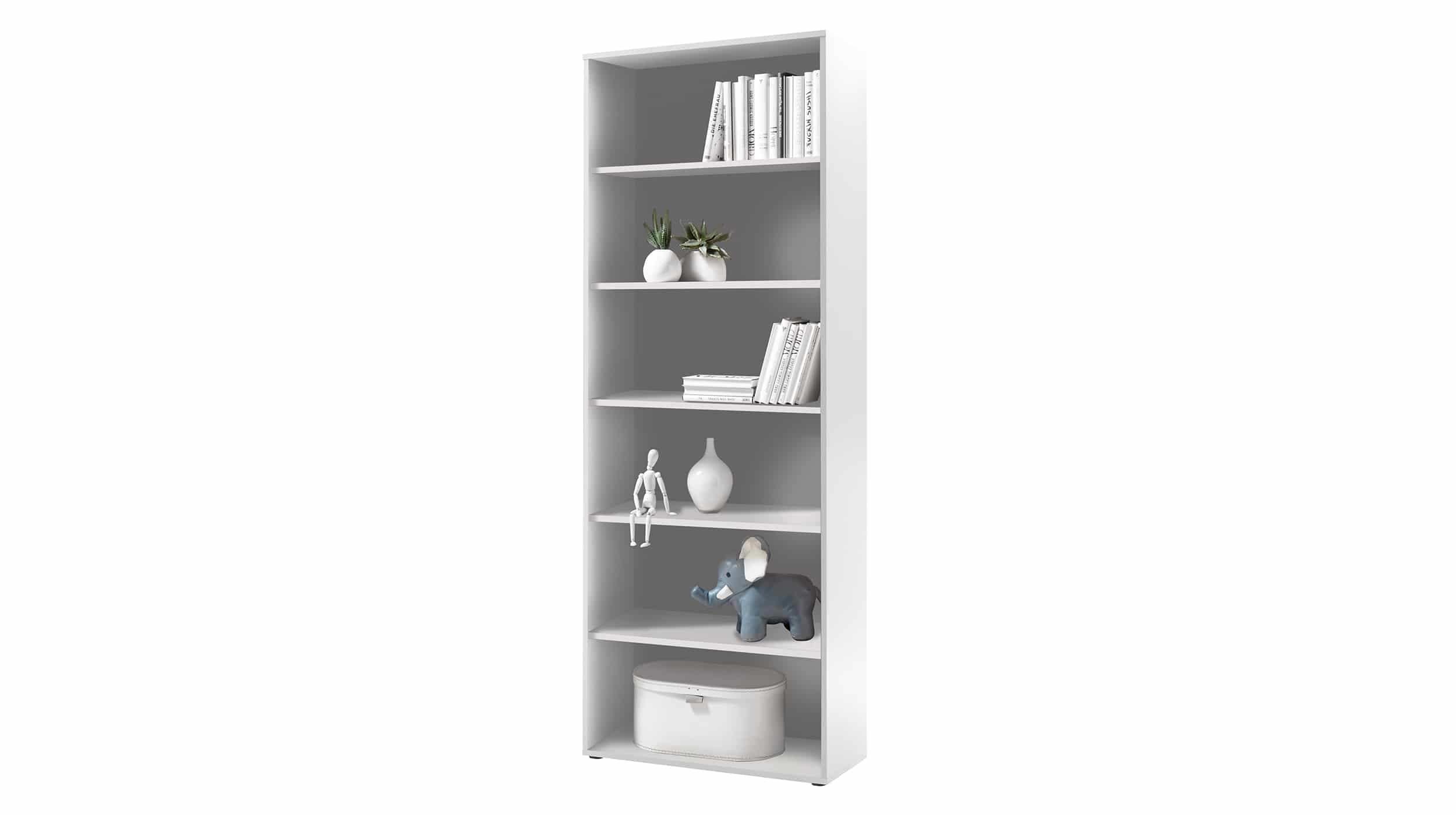 Bücherregal Standregal lichtgrau 80 x 216 cm - PRONTO Bücherregal Standregal weiß 80 x 216 cm - PRONTO