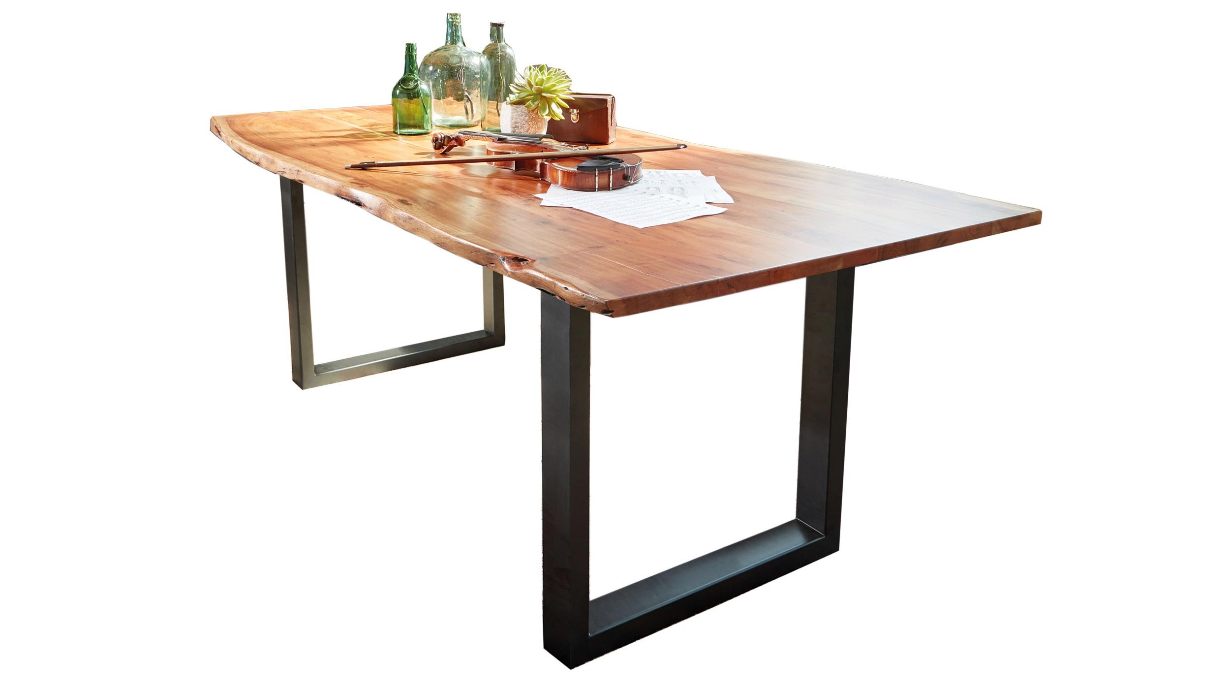 Esstisch Baumkantentisch 180 x 90 cm massive Akazie - AGRA Esstisch Baumkantentisch 180 x 90 cm Akazie massiv - AGRA
