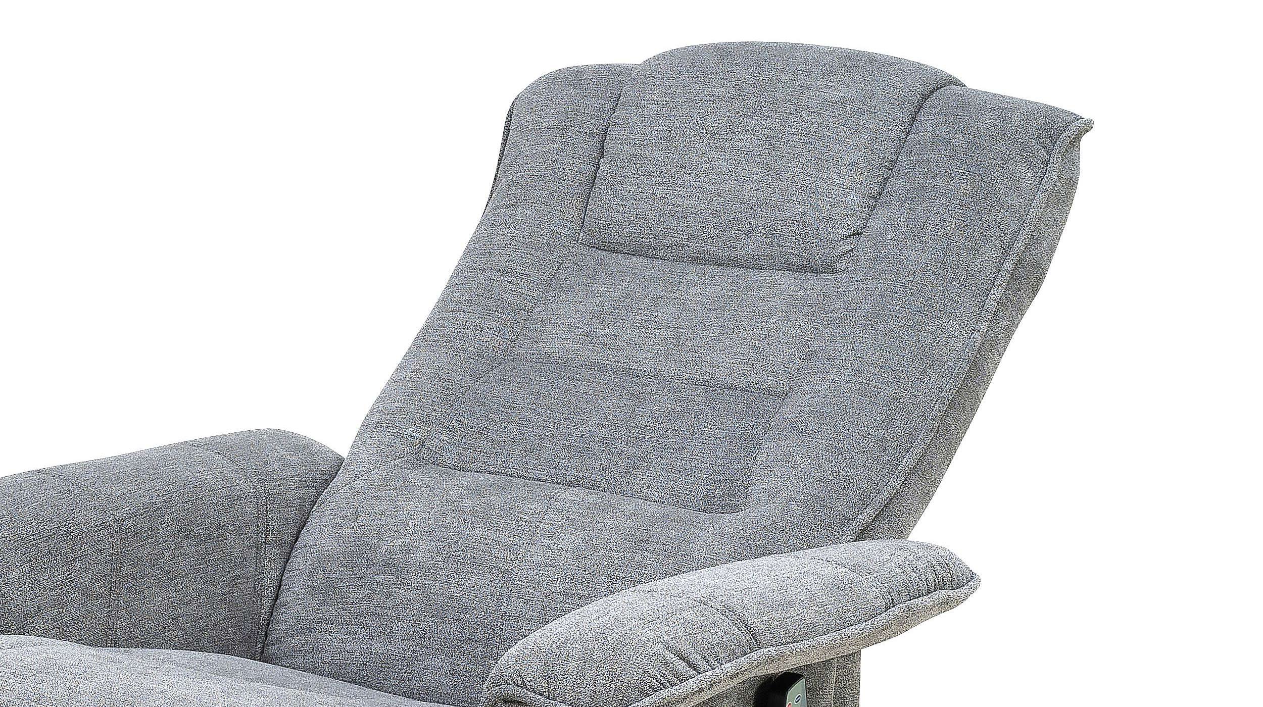 Relaxsessel mit Hocker grau Microfaser drehbar - TOMA