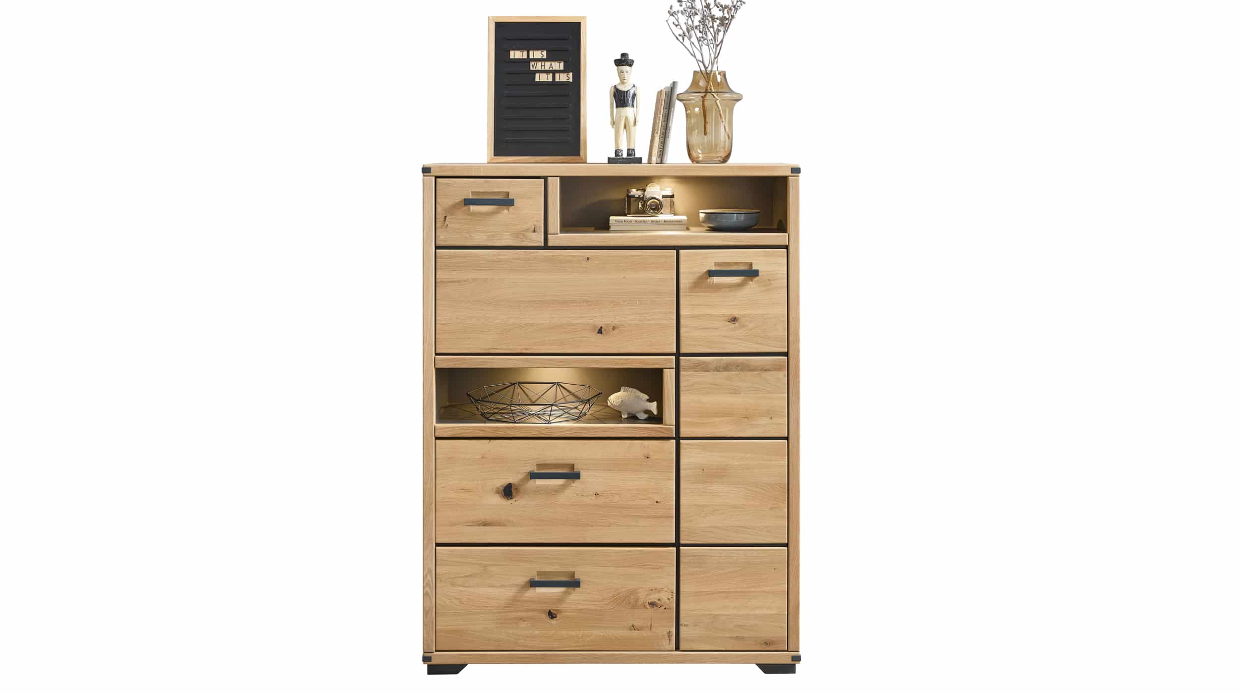Highboard mit Beleuchtung - Wildeiche - 105 cm - CATANIA Highboard mit Beleuchtung - Wildeiche - 105 cm - CATANIA