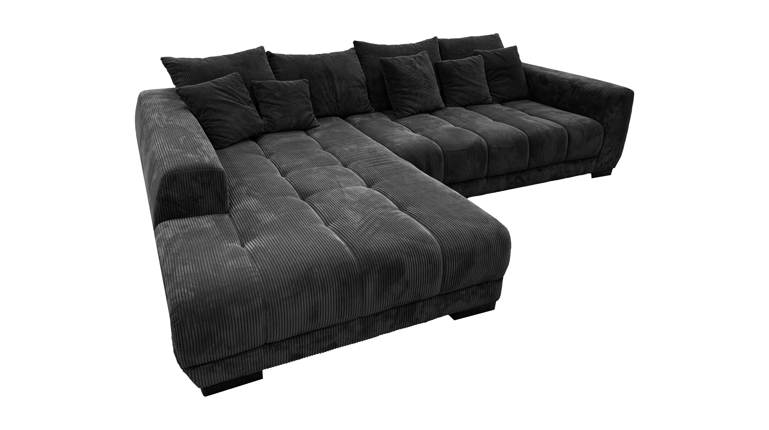 Ecksofa Cord grau 300 x 215 cm - ARTEMIS Ecksofa Cord grau 300 x 215 cm - ARTEMIS