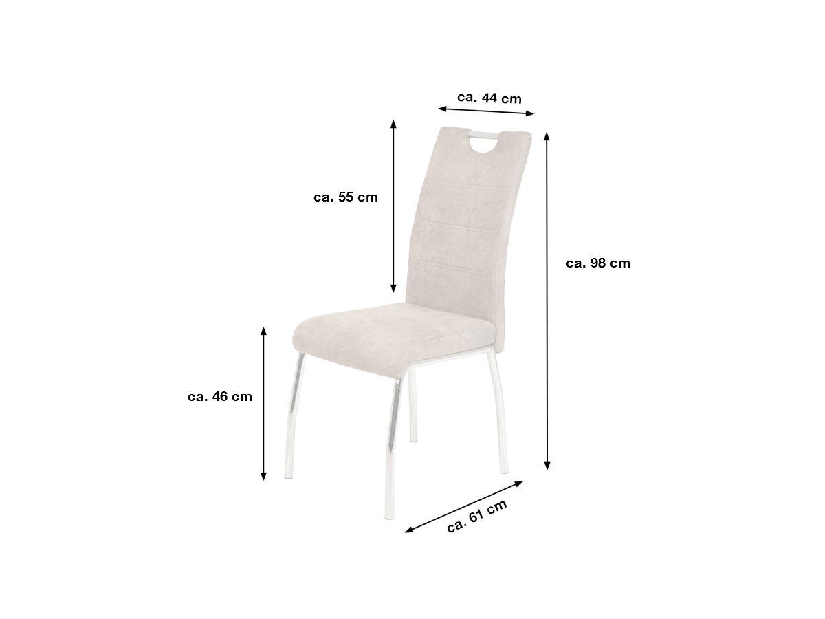 Polsterstuhl beige Metallgestell - Microfaser - SUSI