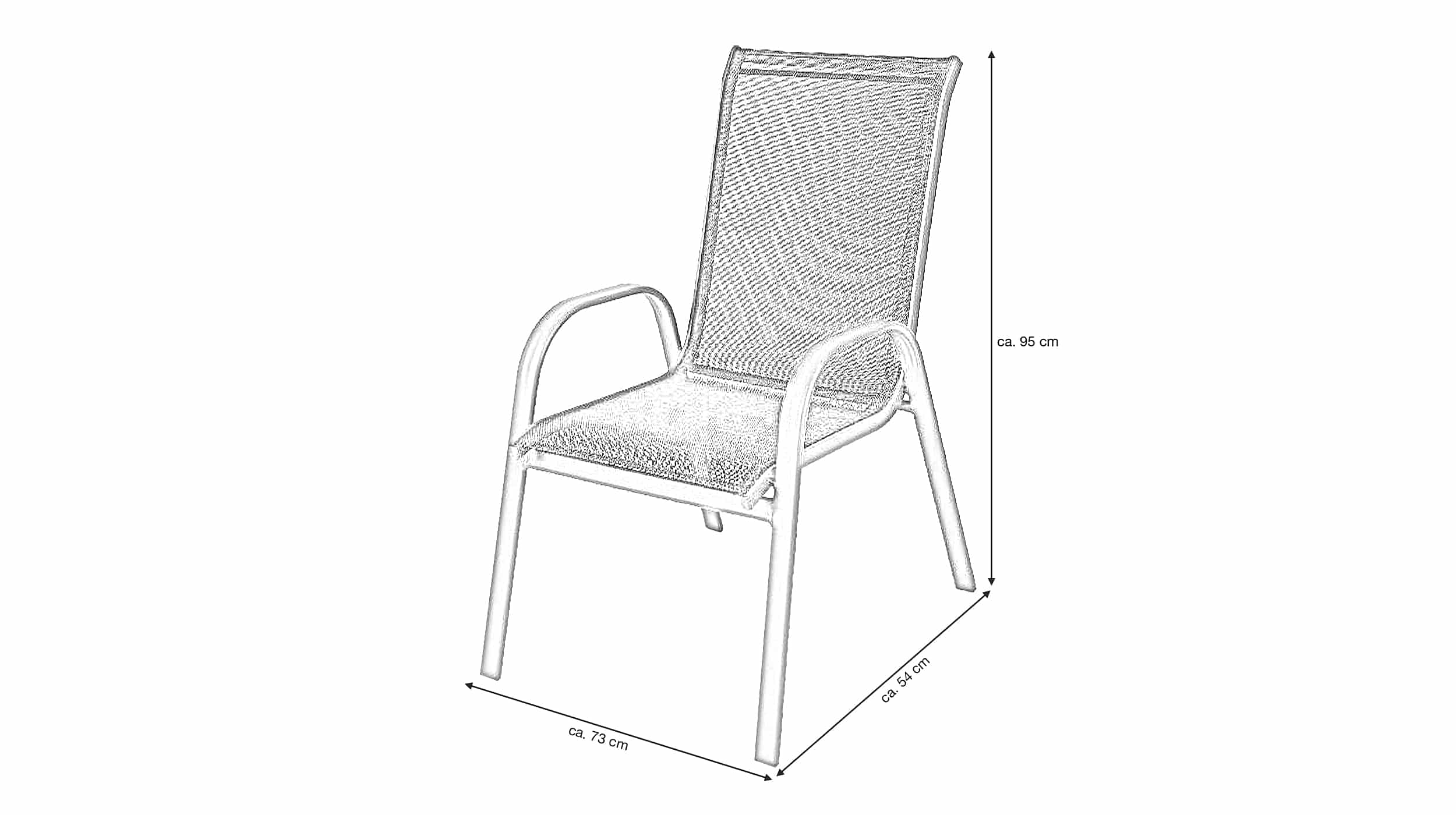 Gartenstuhl Stapelstuhl schwarz 73 x 54 cm - LOLA 