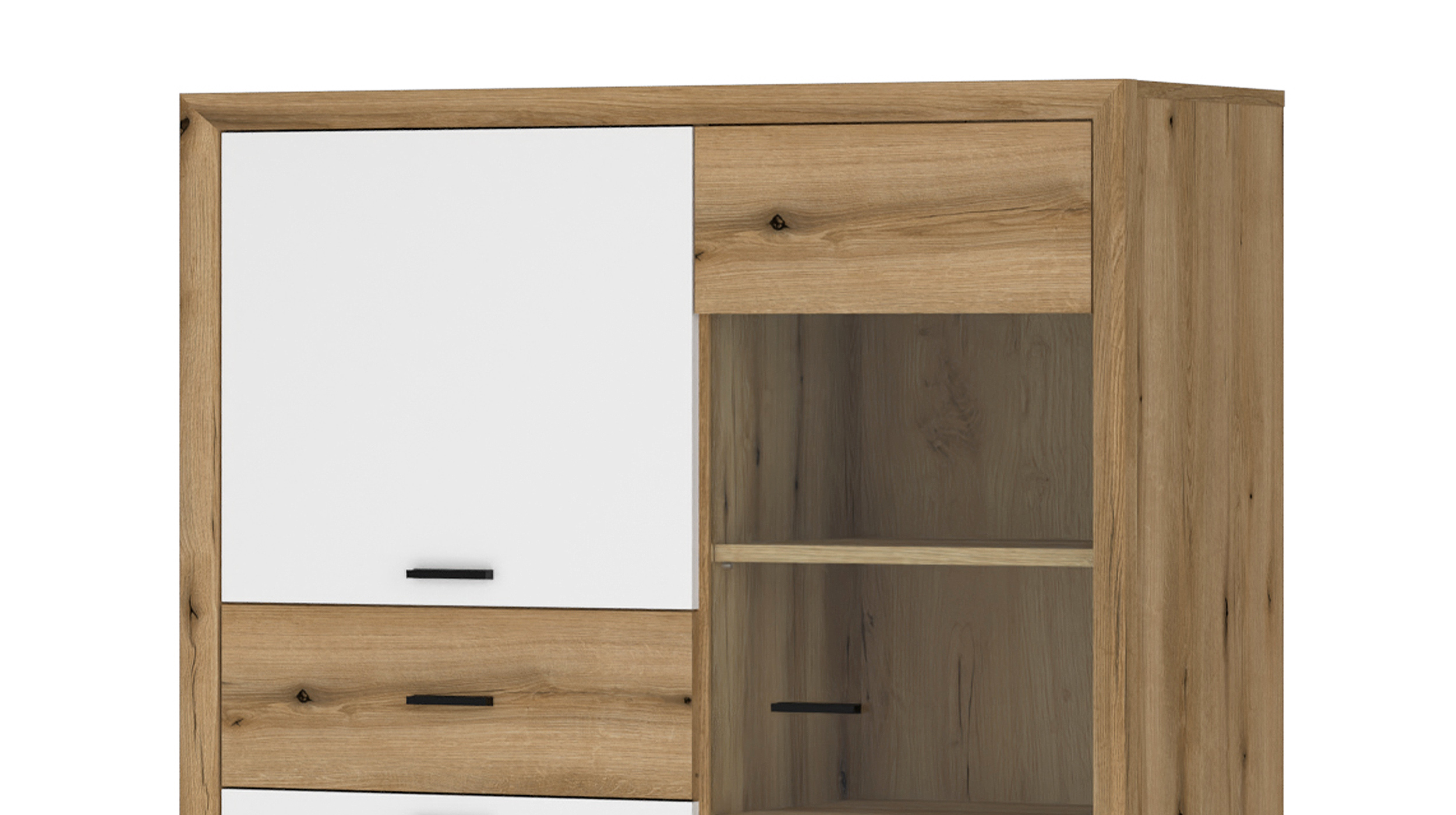 Vitrine Coast Evoke Eiche - weiß 97 cm - MARINELLA