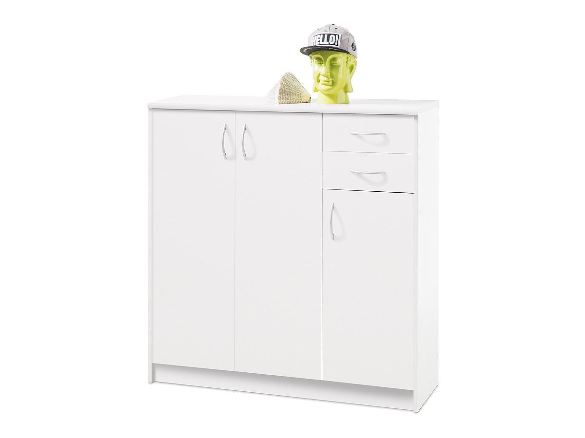Kommode mit 2 Schubladen weiß 109 cm - OPTIMUS Kommode mit 2 Schubladen weiß 109 cm - OPTIMUS