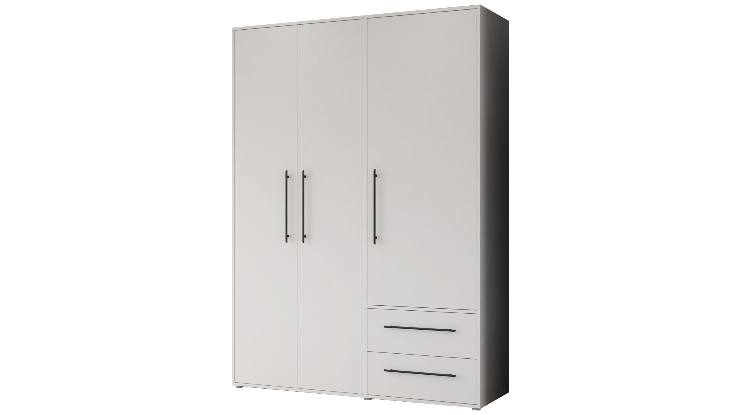 Kleiderschrank weiß - 144 cm - 3 Türen - MOKKARIS Kleiderschrank weiß 144 cm 3-türig - MOKKARIS