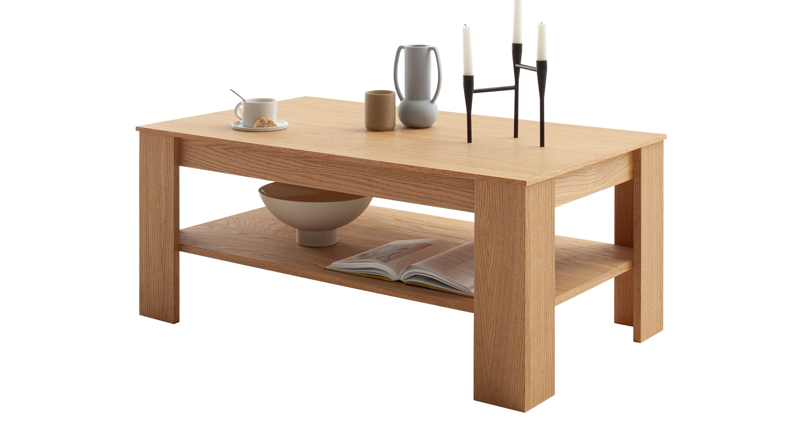 Couchtisch Eiche 115 x 65 cm - Wohnzimmertisch - ARAYA Couchtisch Eiche 115 x 65 cm - Wohnzimmertisch - ARAYA