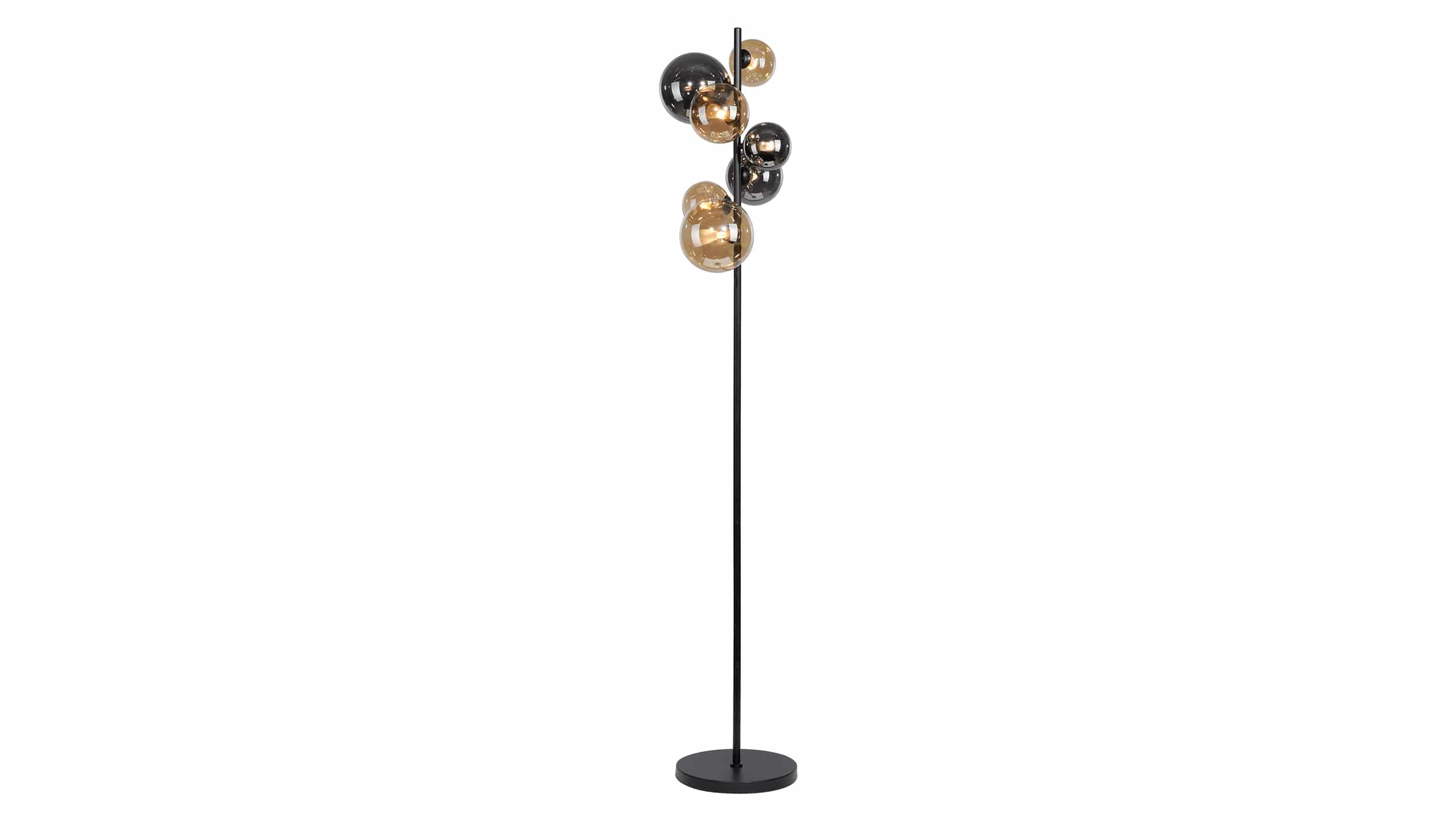 Stehlampe LED schwarz 35 x 155 cm Rauchglas - POPSICLE Stehlampe LED schwarz 35 x 155 cm Rauchglas - POPSICLE