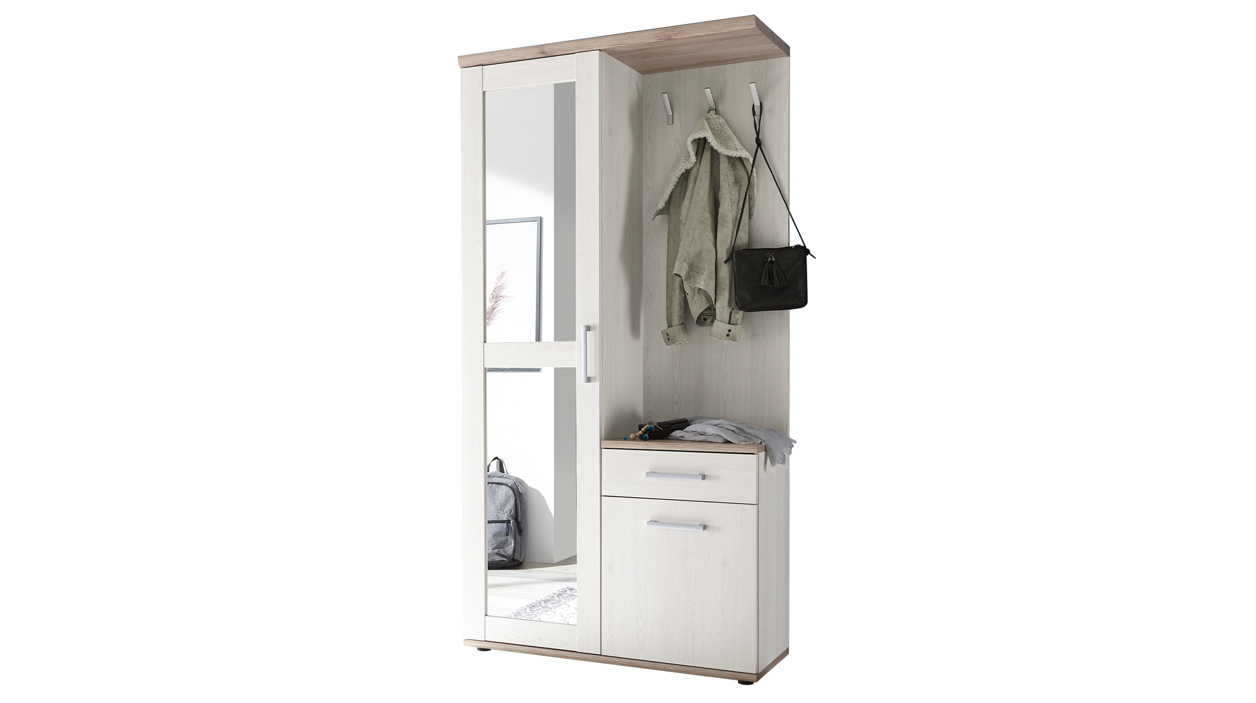 Garderoben-Set Sibiu Lärche 100 x 194 cm - ROMANCE Garderoben-Set Sibiu Lärche 100 x 194 cm - ROMANCE