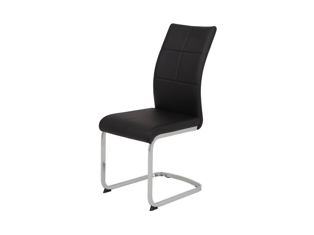 Schwingstuhl schwarz Freischwinger Lederlook - MAGDA Schwingstuhl schwarz Freischwinger Lederlook - MAGDA