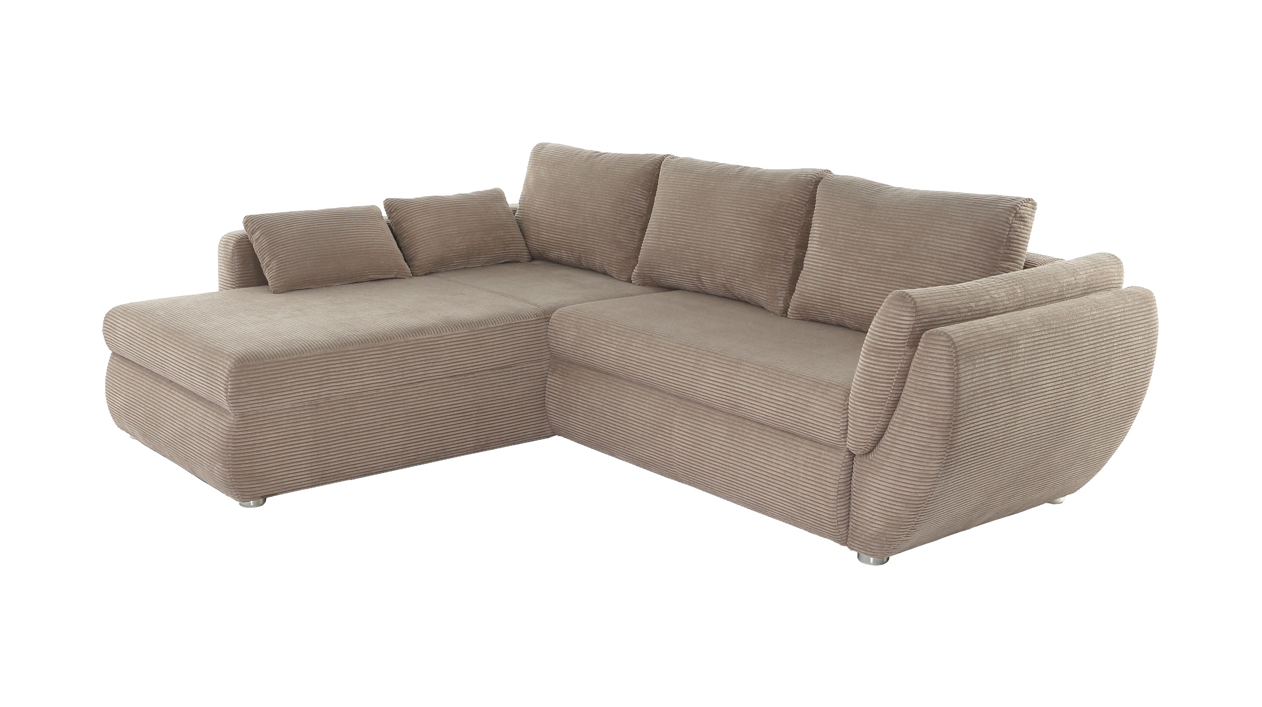 Ecksofa Cord braun - Schlaffunktion Bettkasten 272 cm - TAIFUN Ecksofa Cord braun - Schlaffunktion Bettkasten 272 cm - TAIFUN