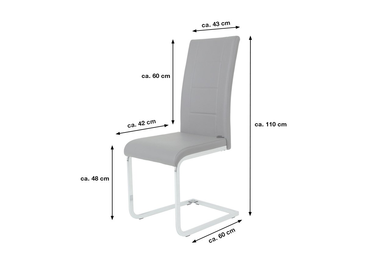 Schwingstuhl schwarz Freischwinger Lederlook - JOANA