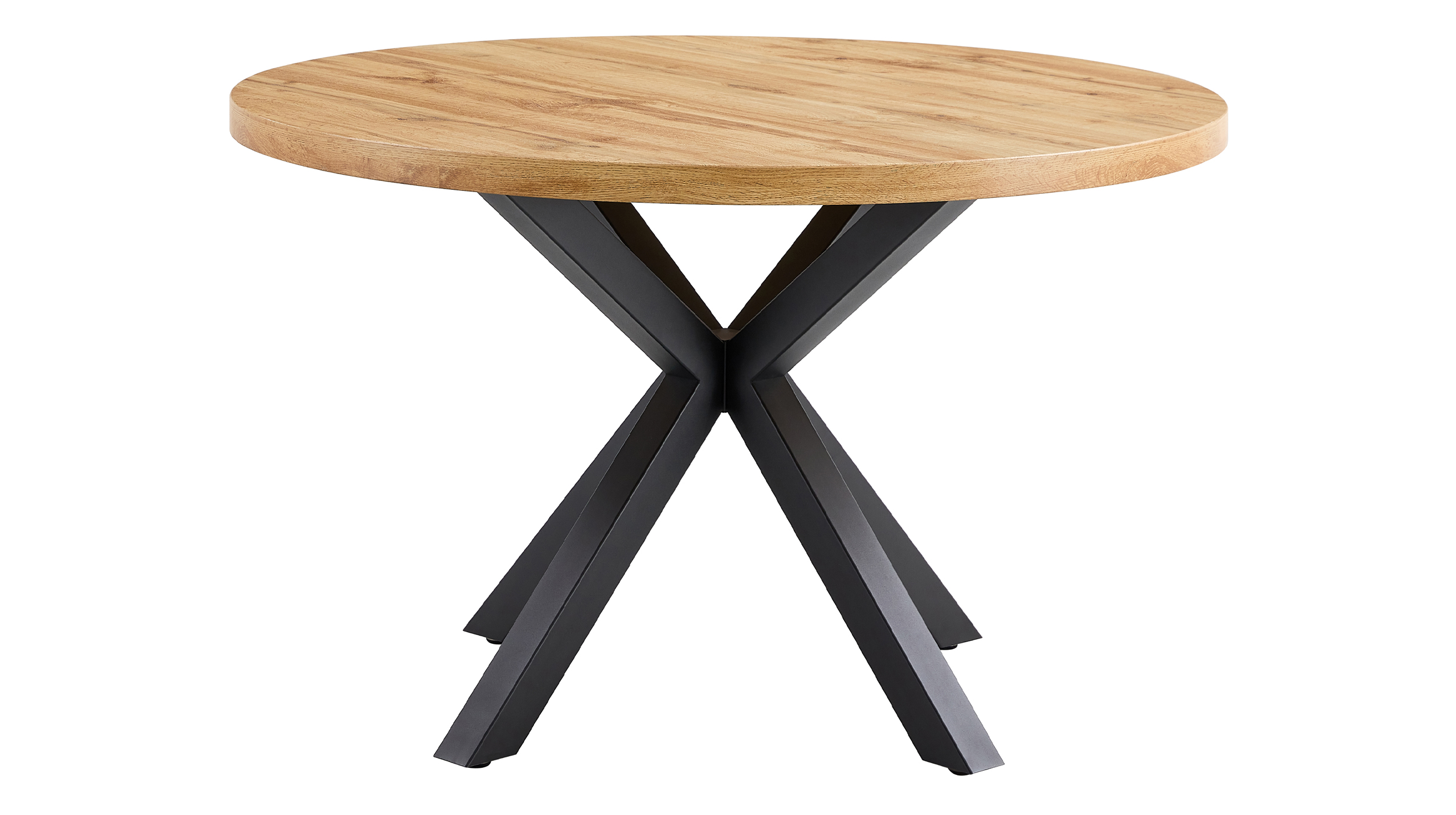 Esstisch rund 120 cm Wildeiche - Standbeine schwarz - DAMIRA Esstisch rund 120 cm Wildeiche - Standbeine schwarz - DAMIRA