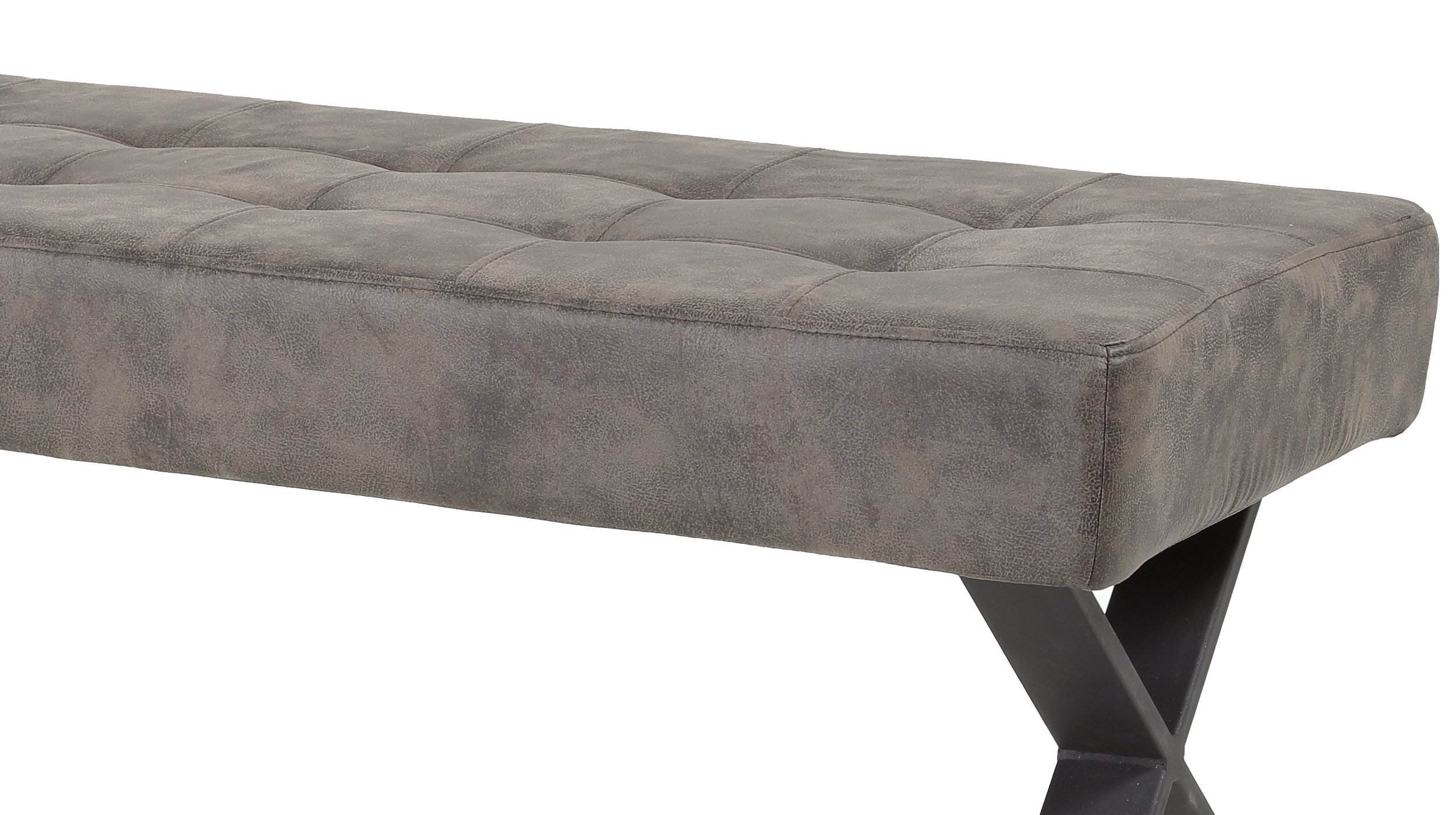 Sitzbank 140 cm Lederlook braun Bank - DONNA