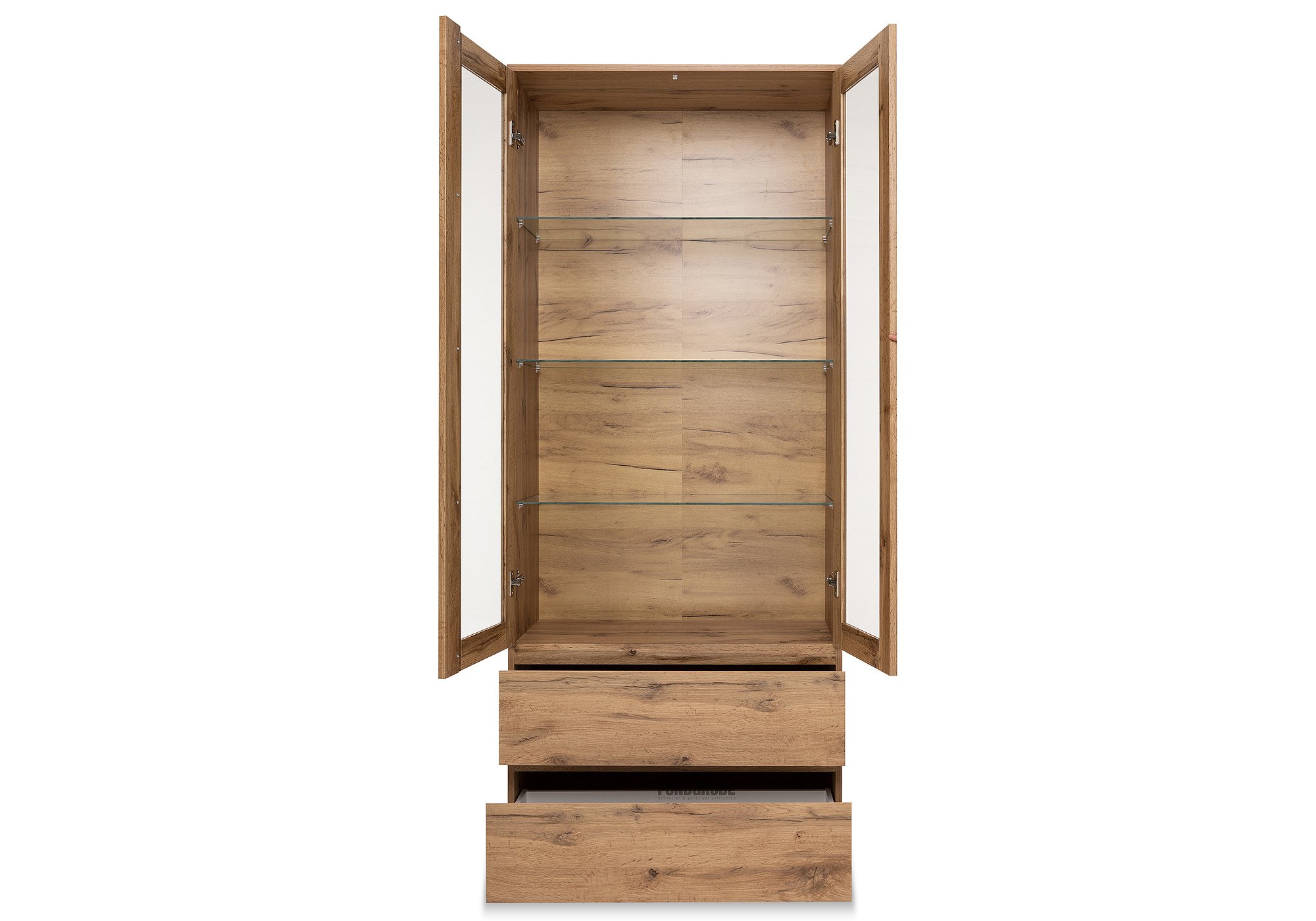Vitrine mit 2 Glastüren Honig Eiche - 191 cm - IMAGE