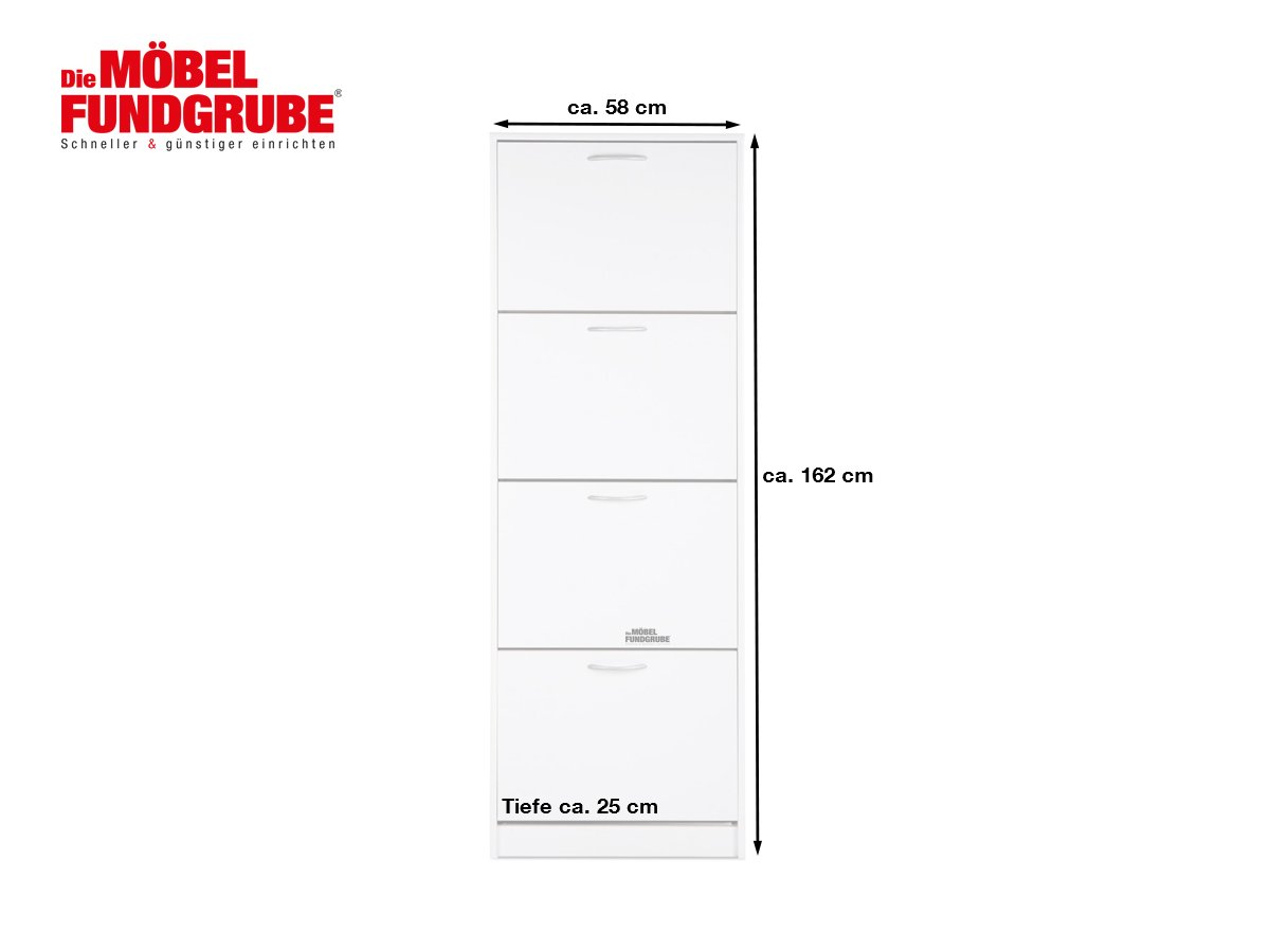 Schuhschrank weiß 58 x 25 cm - MAINZ 2