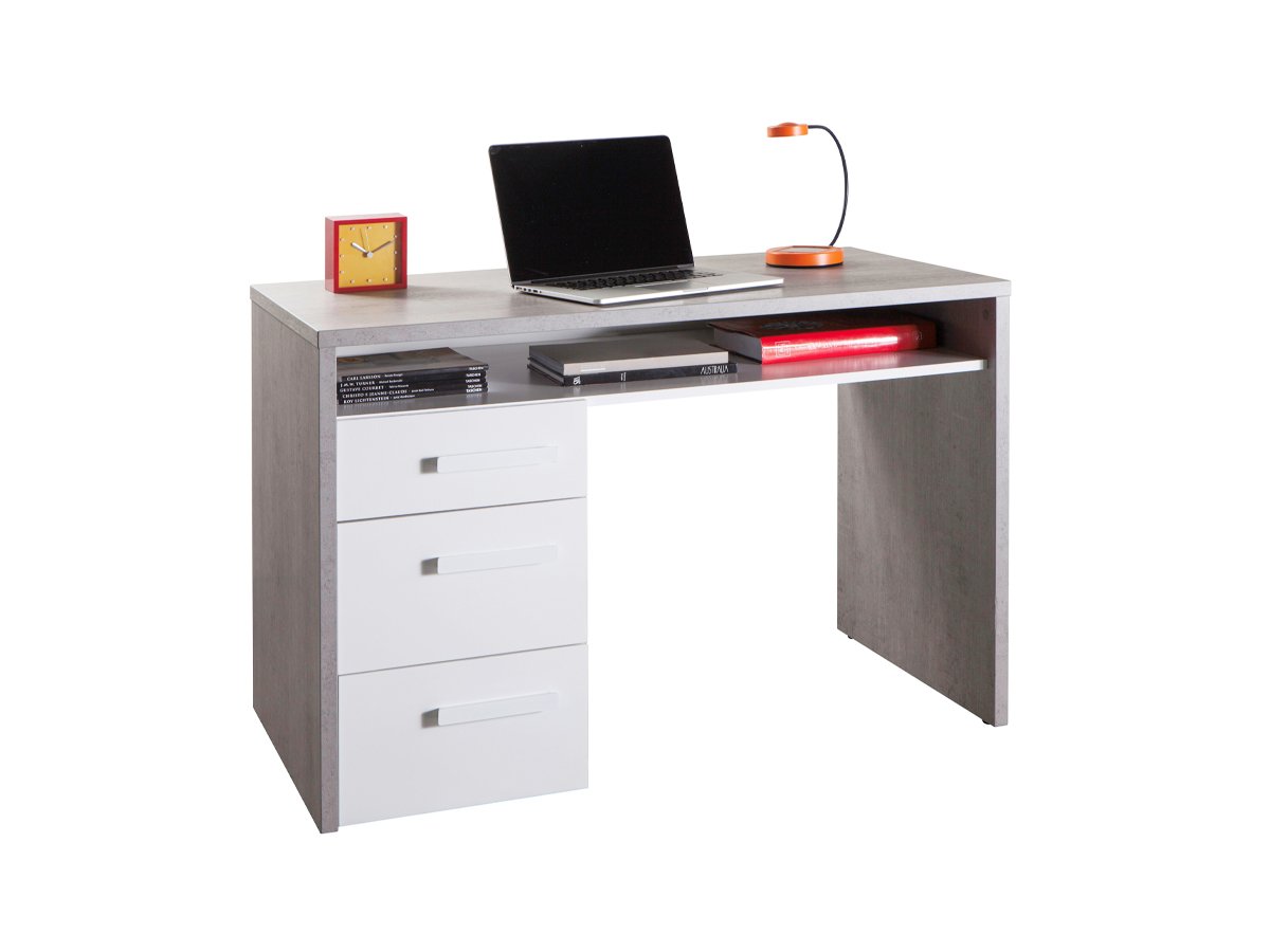 Computerschreibtisch Betonoptik - weiß 113 cm - MIPIACE Computerschreibtisch Betonoptik - weiß 113 cm - MIPIACE