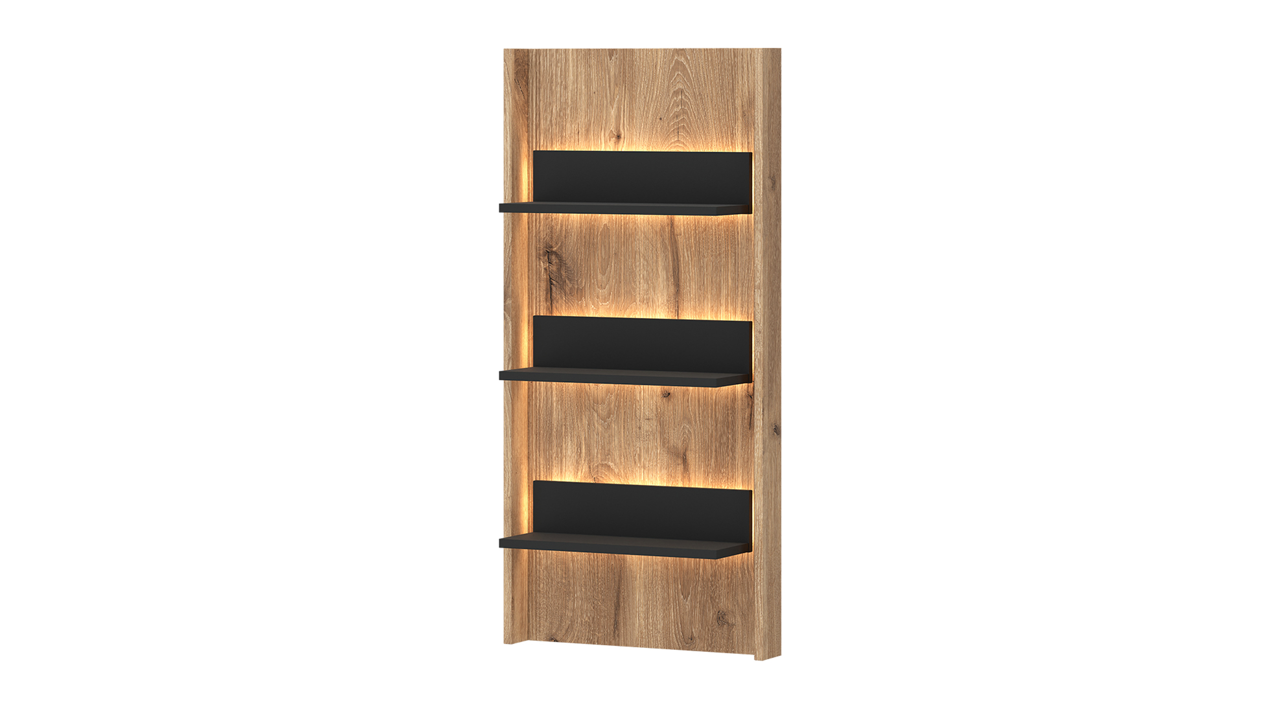 Wandboard mit Beleuchtung Viking Eiche - anthrazit 50 cm - PARDOO Wandboard mit Beleuchtung Viking Eiche - anthrazit 50 cm - PARDOO