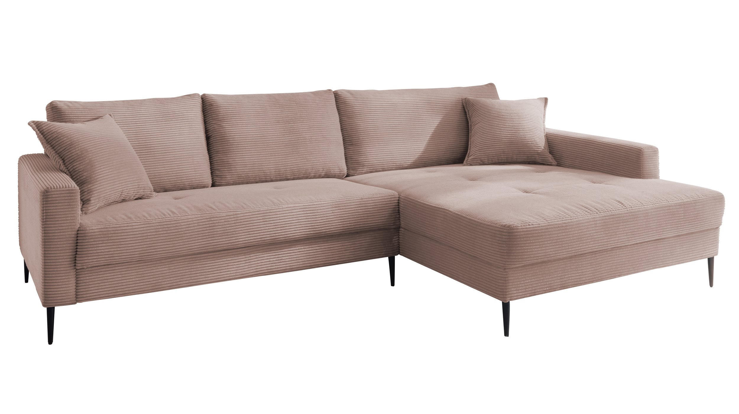 Ecksofa Cord rosa 276 x 173 cm - SUMMER Ecksofa Cord rosa 276 x 173 cm - SUMMER