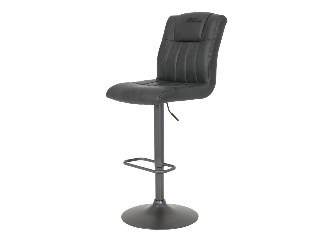 Barhocker Vintage anthrazit höhenverstellbar - ELKE Barhocker Vintage anthrazit höhenverstellbar - ELKE