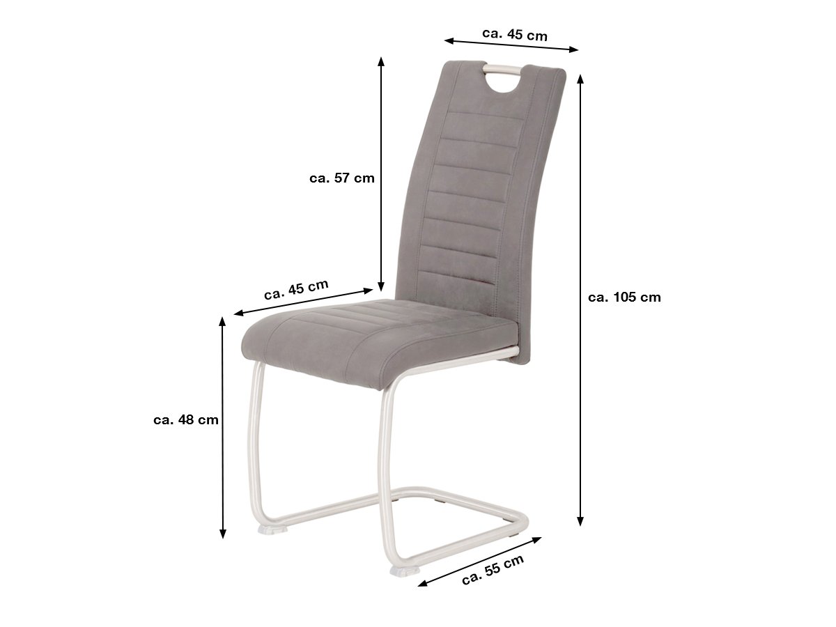 Schwingstuhl anthrazit Freischwinger Microfaser - ULLA