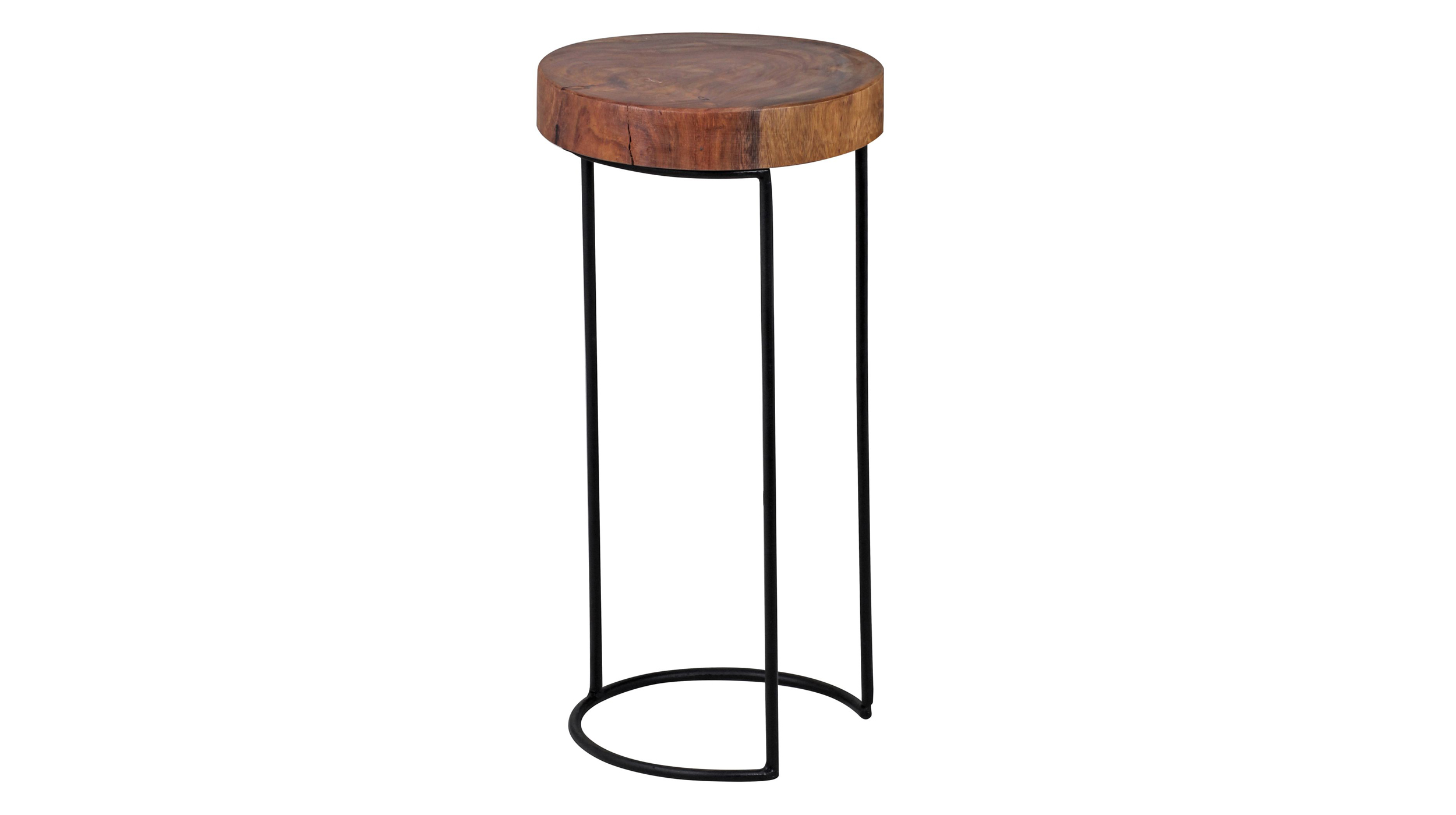 Beistelltisch Sheesham massiv gebeizt - rund - 28 x 55 cm - SKIVA Beistelltisch Sheesham massiv gebeizt rund 28 x 28 x 55 cm - SKIVA