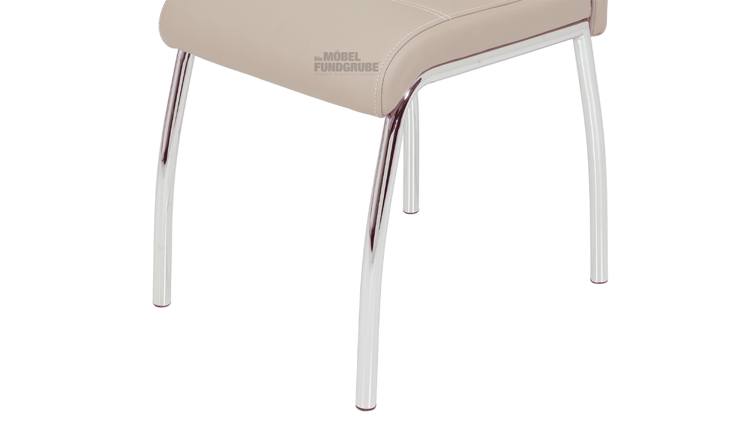 Polsterstuhl cappuccino Metallgestell - Lederlook - SUSI