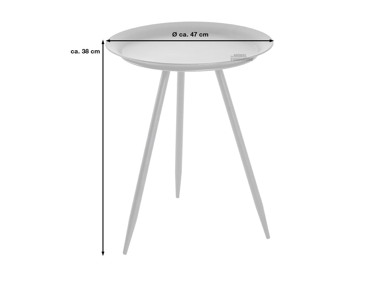 Beistelltisch Metall schwarz 47 cm - HANS