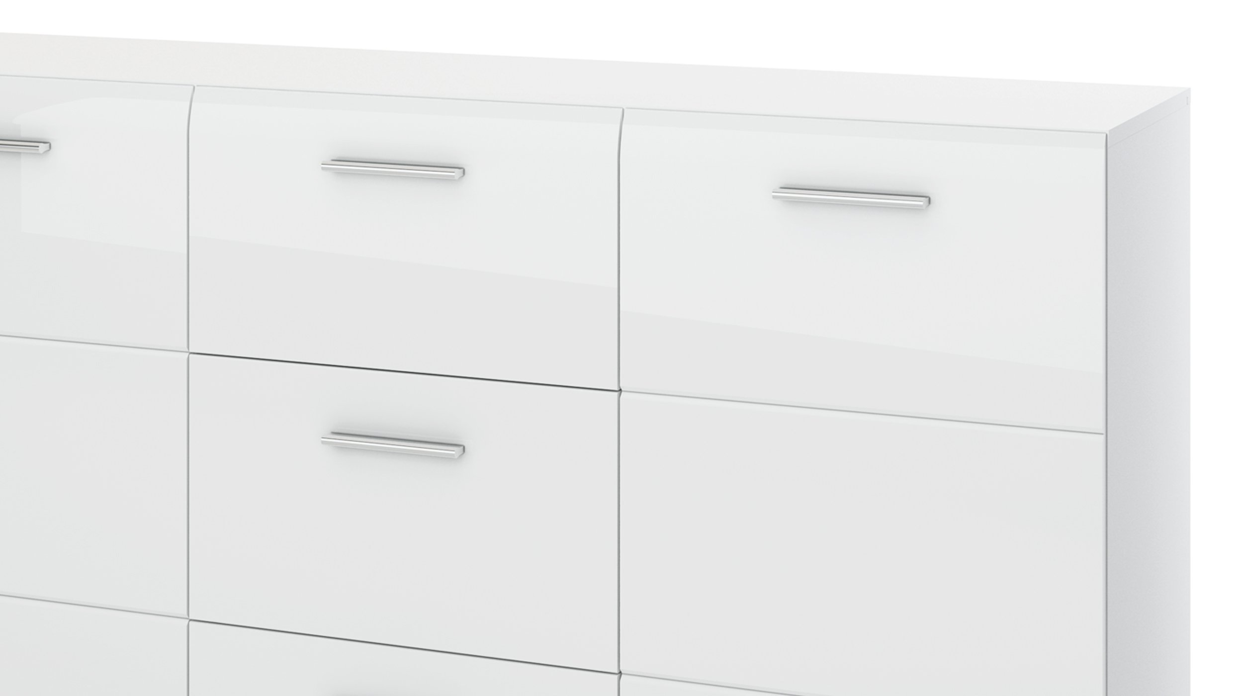 Sideboard weiß hochglanz 144 cm 2-türig - MERANO