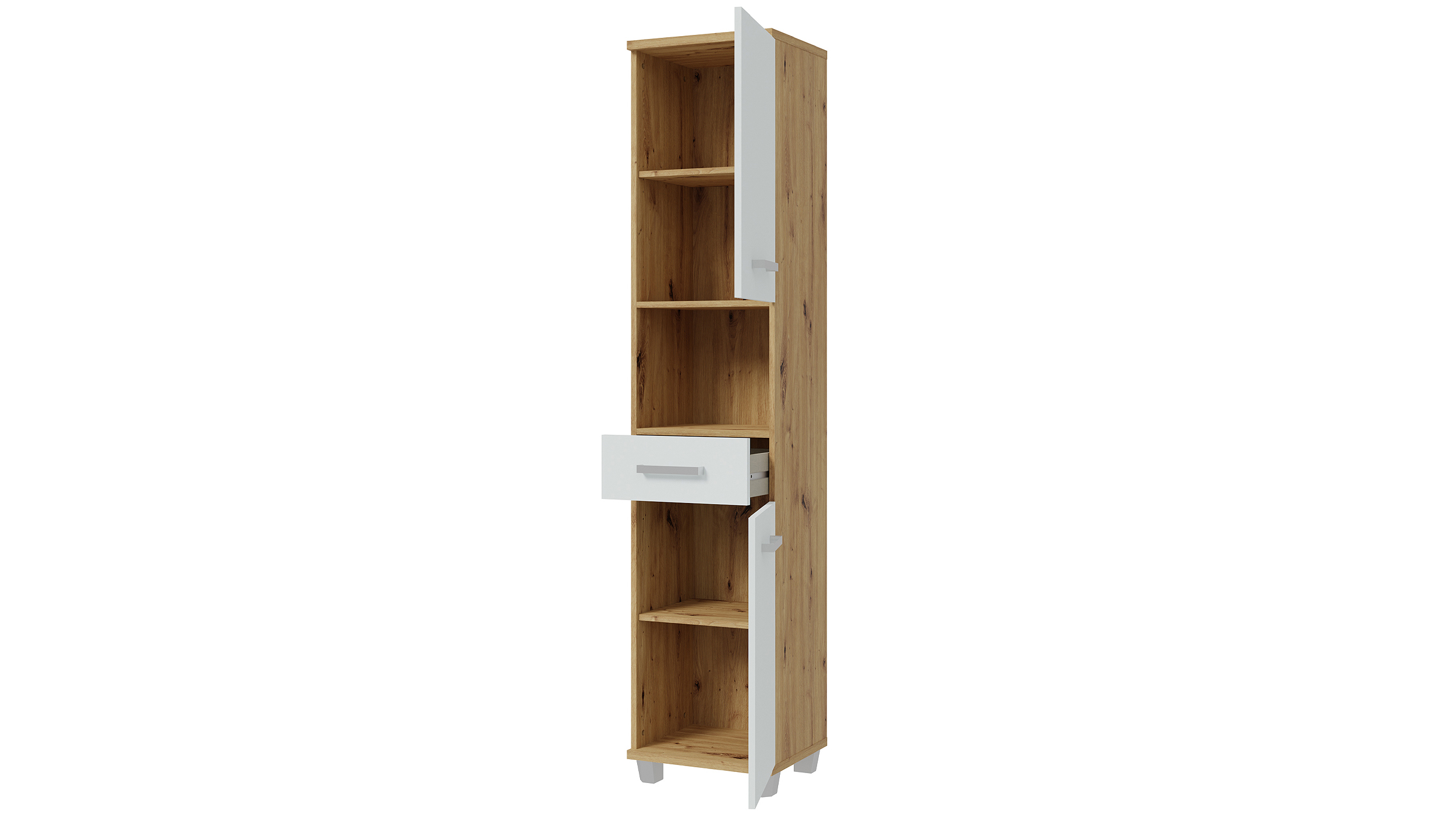 Bad Hochschrank lichtgrau - Artisan Eiche 187 cm - VERIS
