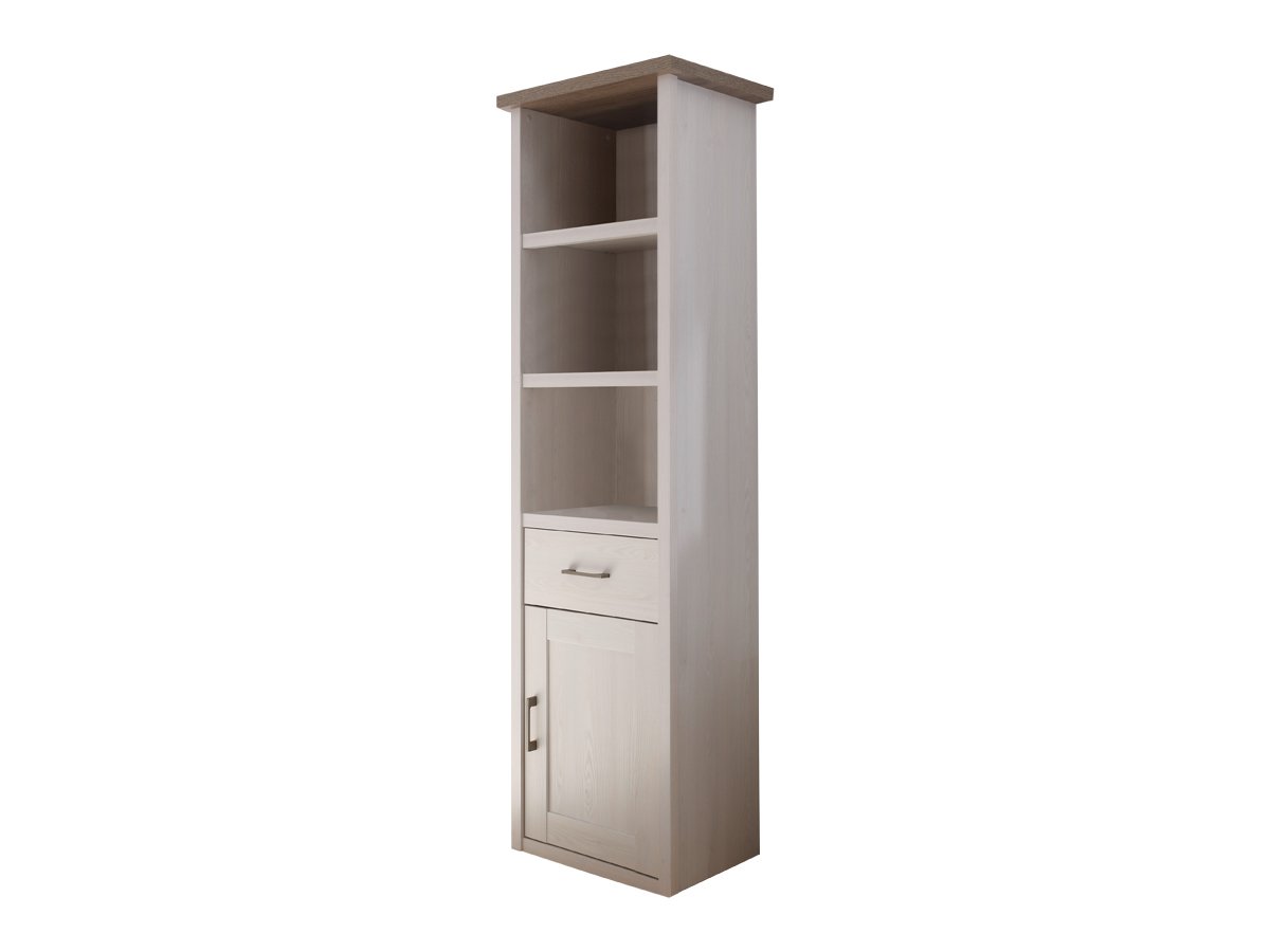 Bücherregal Standregal Pinie weiß - Trüffel 54 x 200 cm - LUCA Bücherregal Standregal Pinie weiß - Trüffel 54 x 200 cm - LUCA