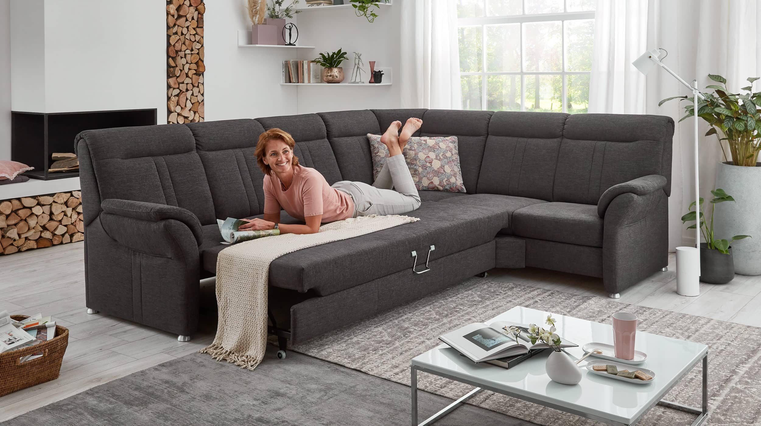 Couchliebe® Wohnlandschaft planbar - anthrazit - Premium Version - VINCENTO