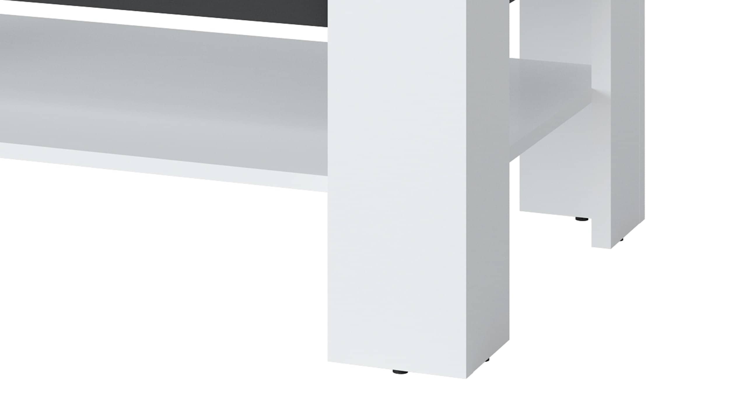 Couchtisch weiß - anthrazit 110 x 67 cm - CAMPANIA