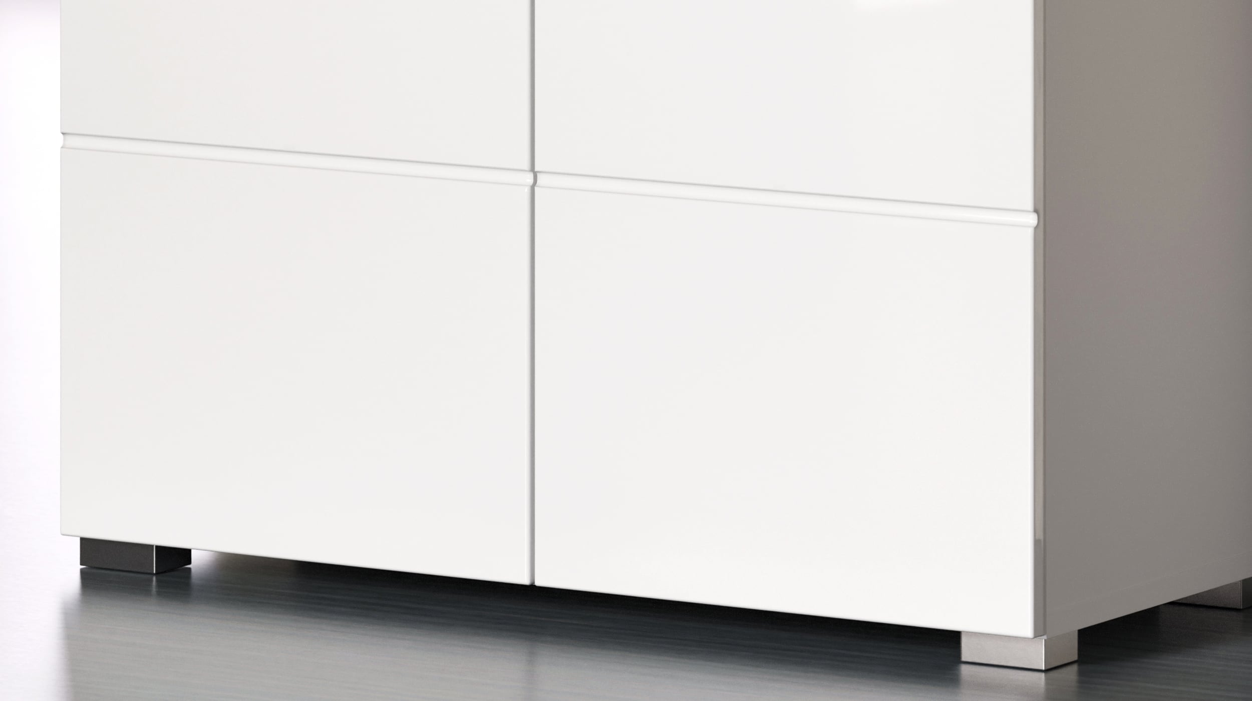 Vitrine Badhochschrank weiß hochglanz 132 cm -  AMANDA