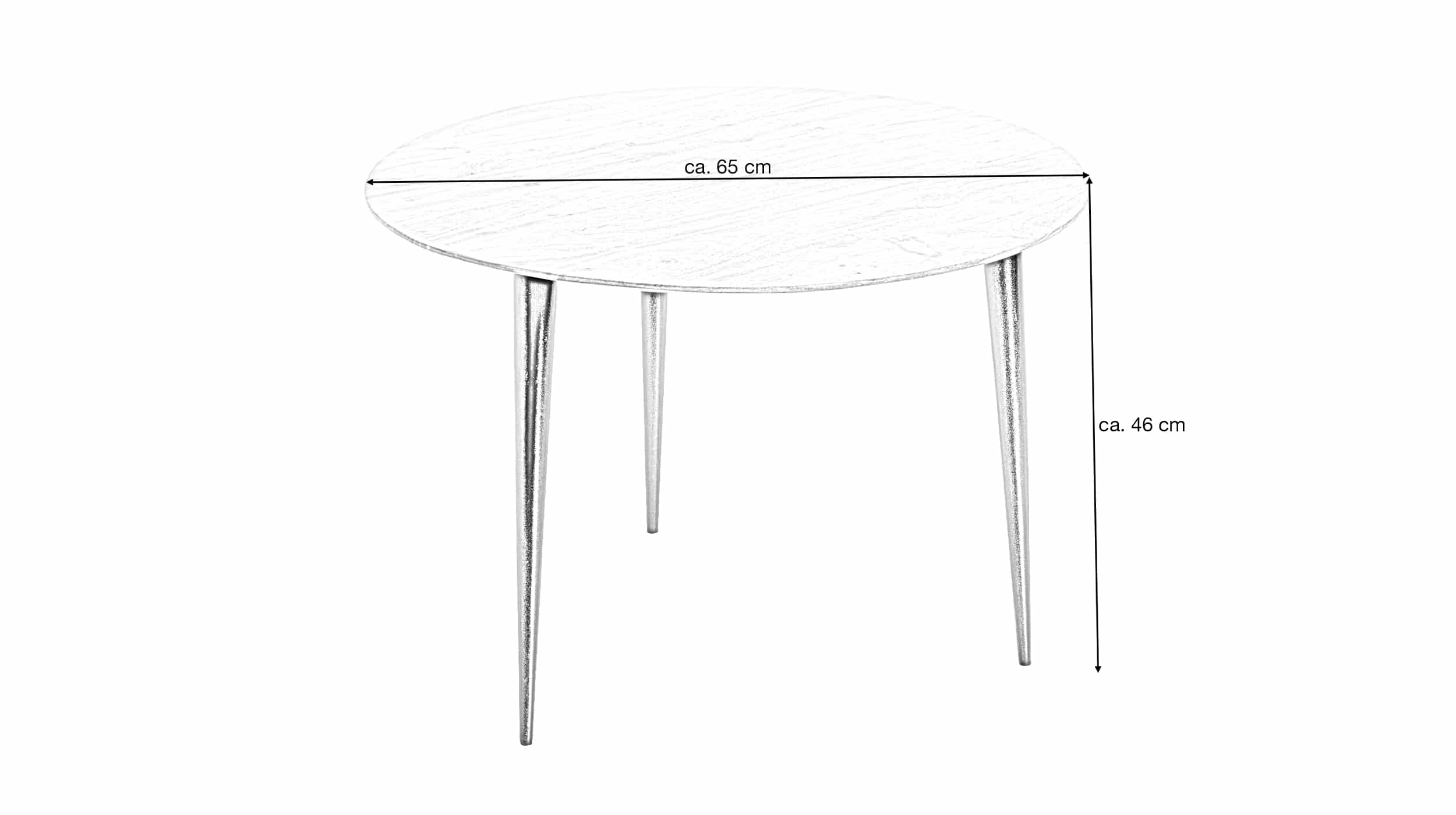 Beistelltisch massivholz Akazie rund 65 x 46 cm - KALKUTTA 