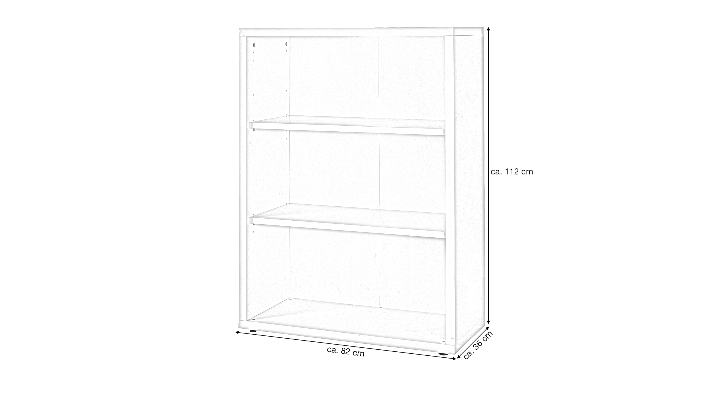 Bücherregal Büroregal weiß hochglanz 82 x 112 cm - DISEGNO