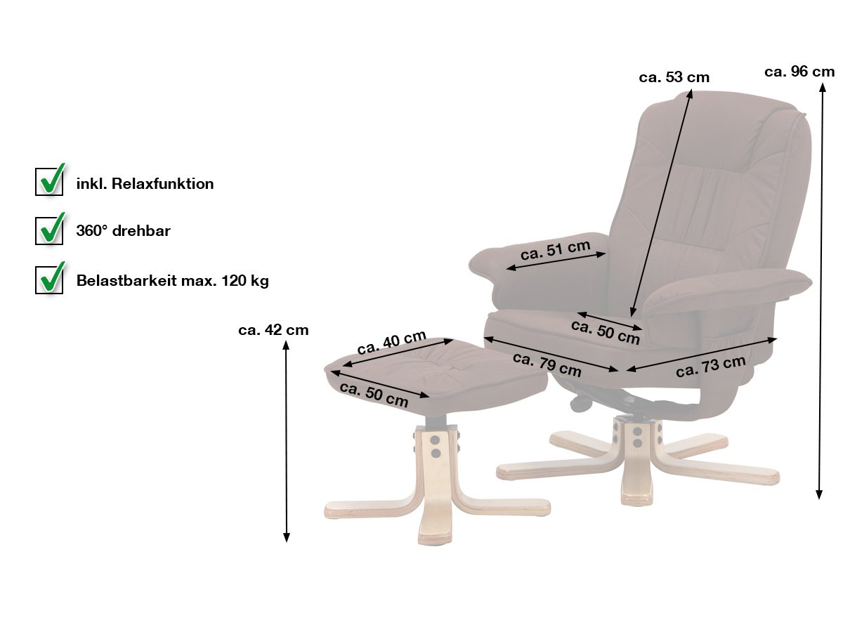 Relaxsessel braun Microfaserbezug - Hocker - FRACO