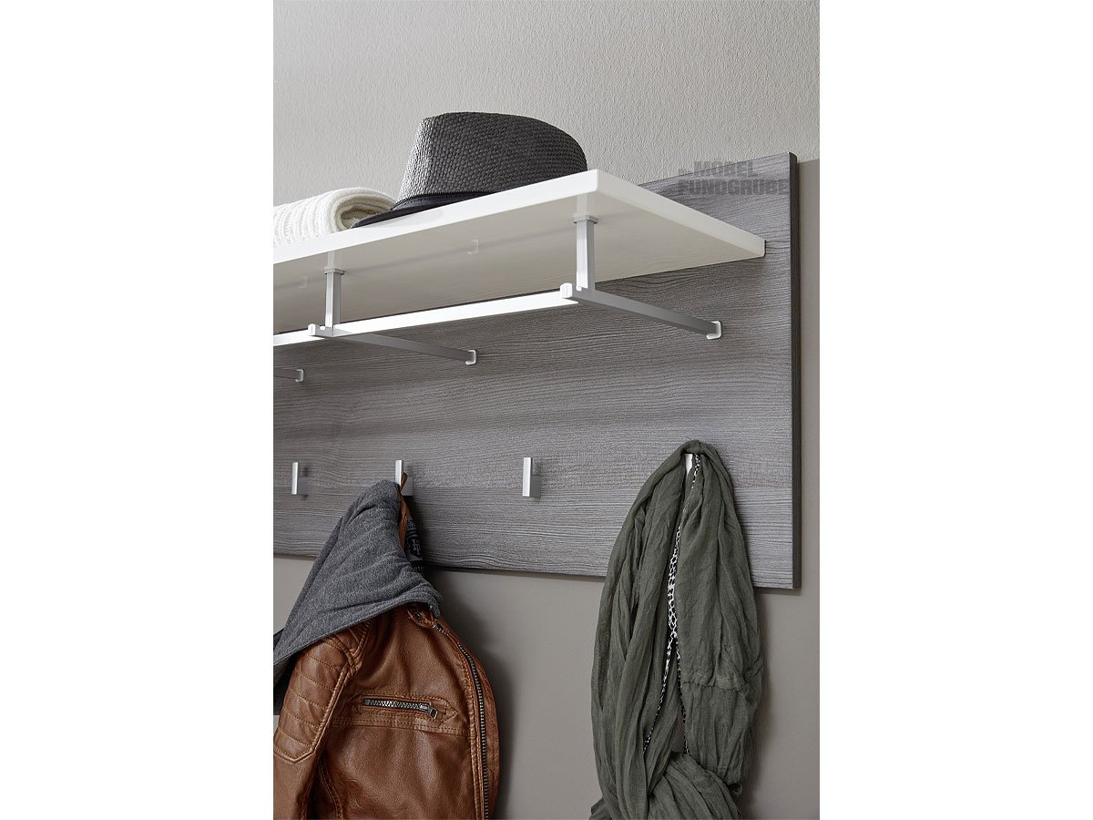 Wandgarderobe Paneel 80 cm Rauchsilber - LINE