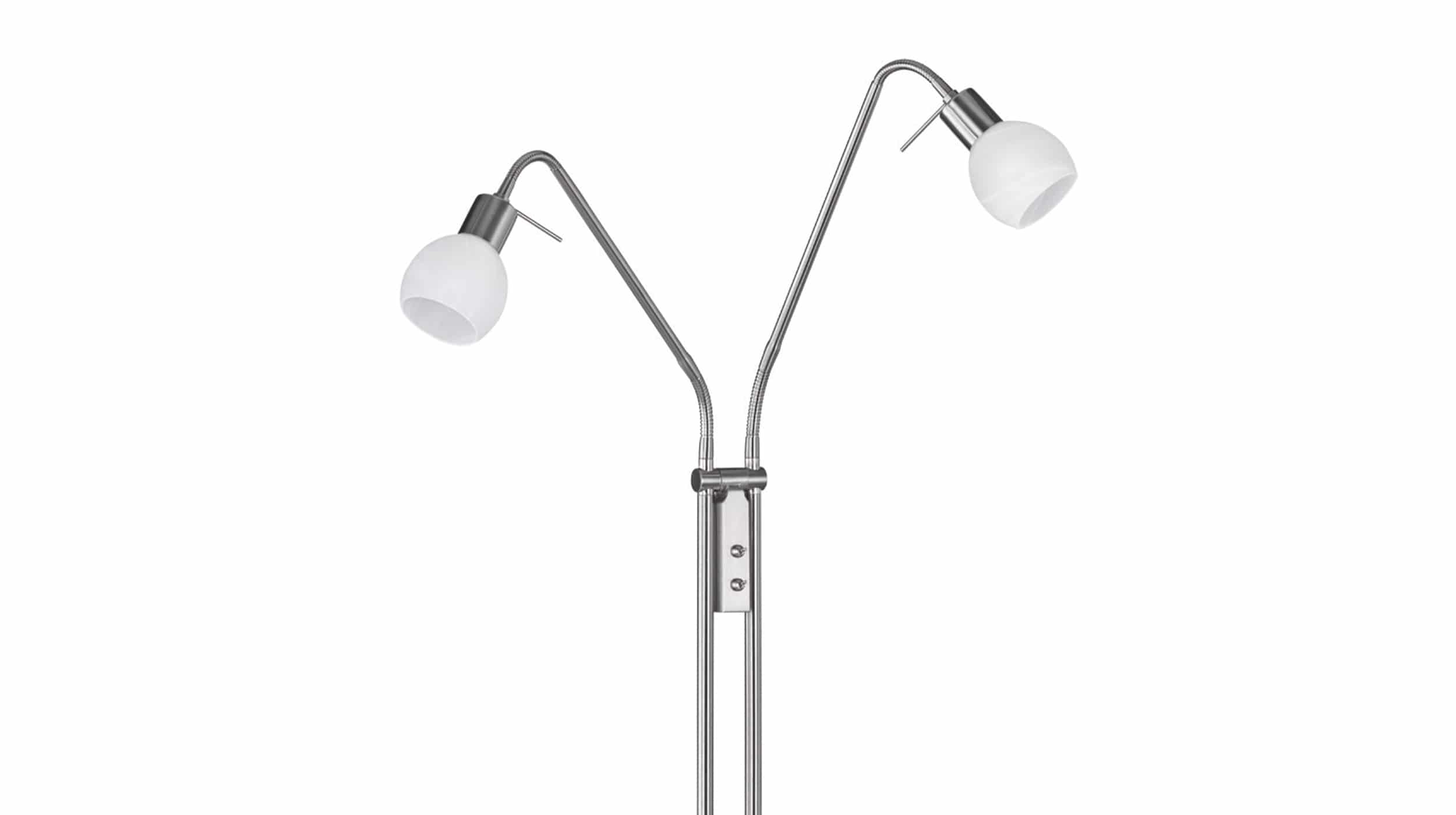 Stehlampe nickelfarben ca. 125 cm 2-Flammig - ANTIBES