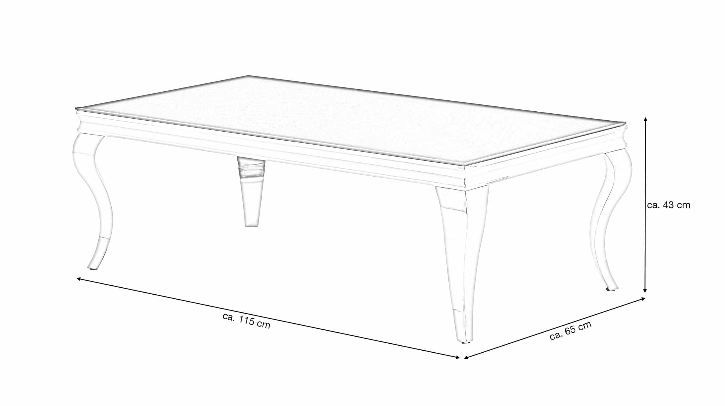 Couchtisch Glasplatte schwarz 115 x 65 cm - BELKA